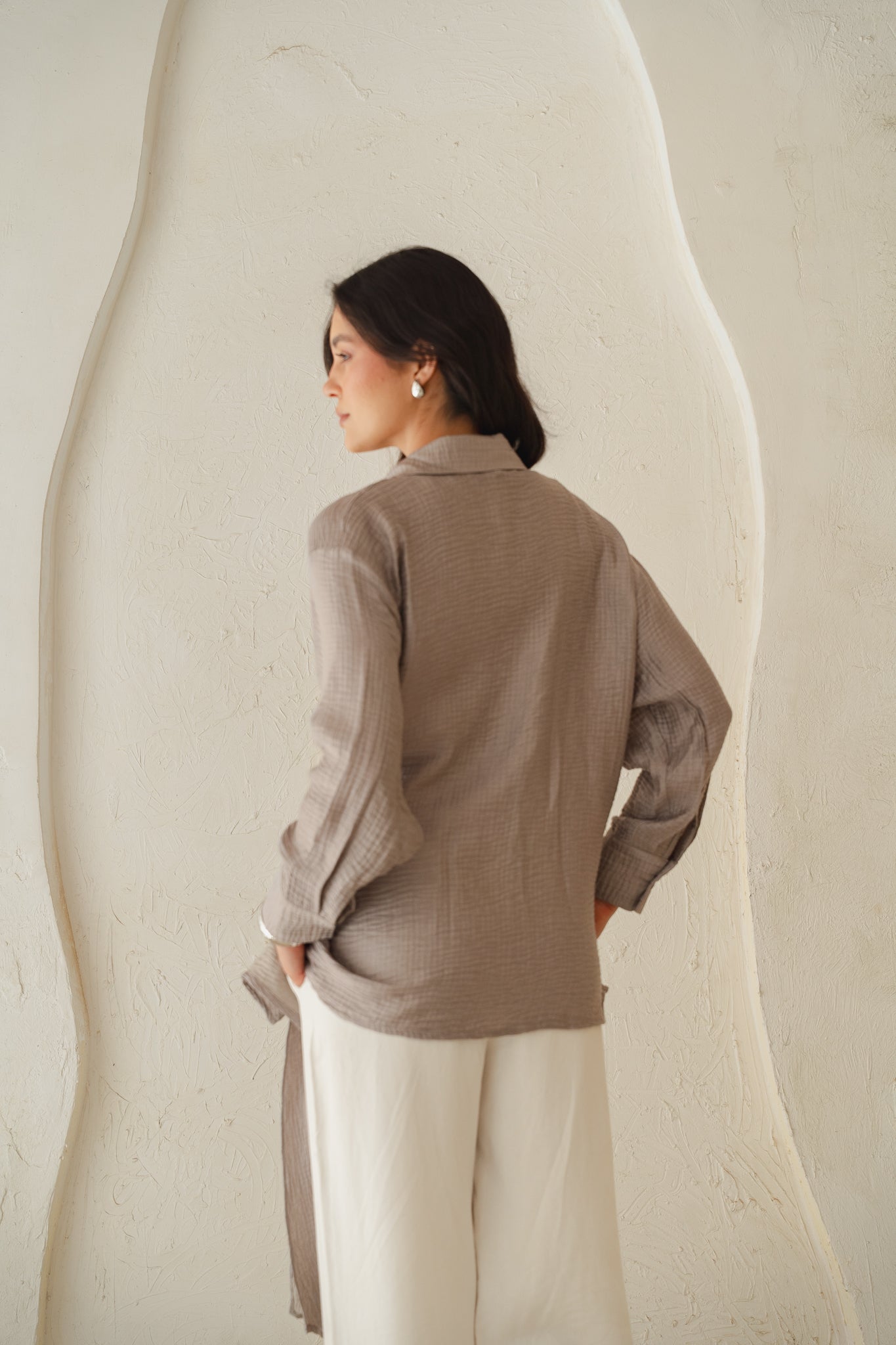 Sideways Blouse in Café