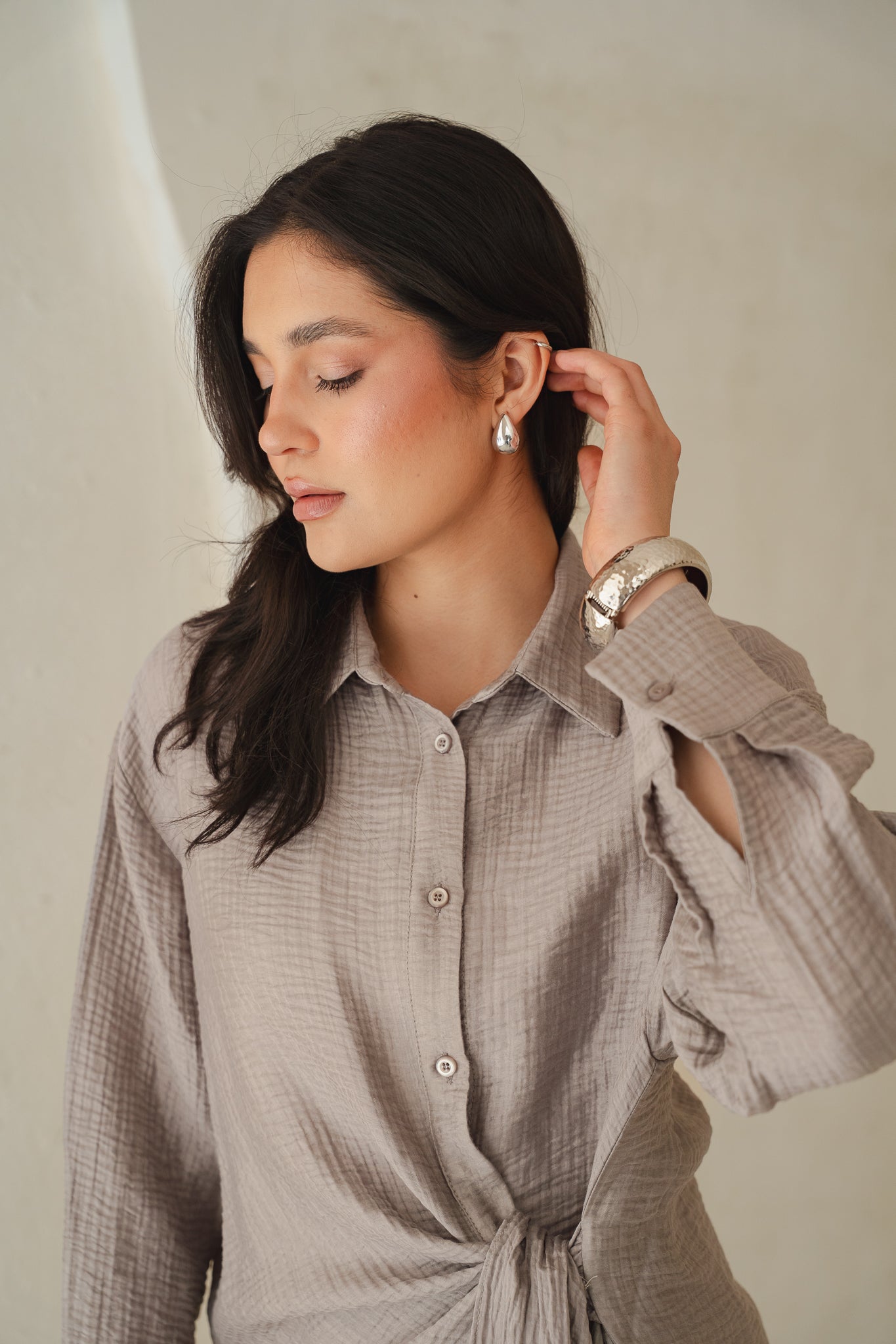 Sideways Blouse in Café