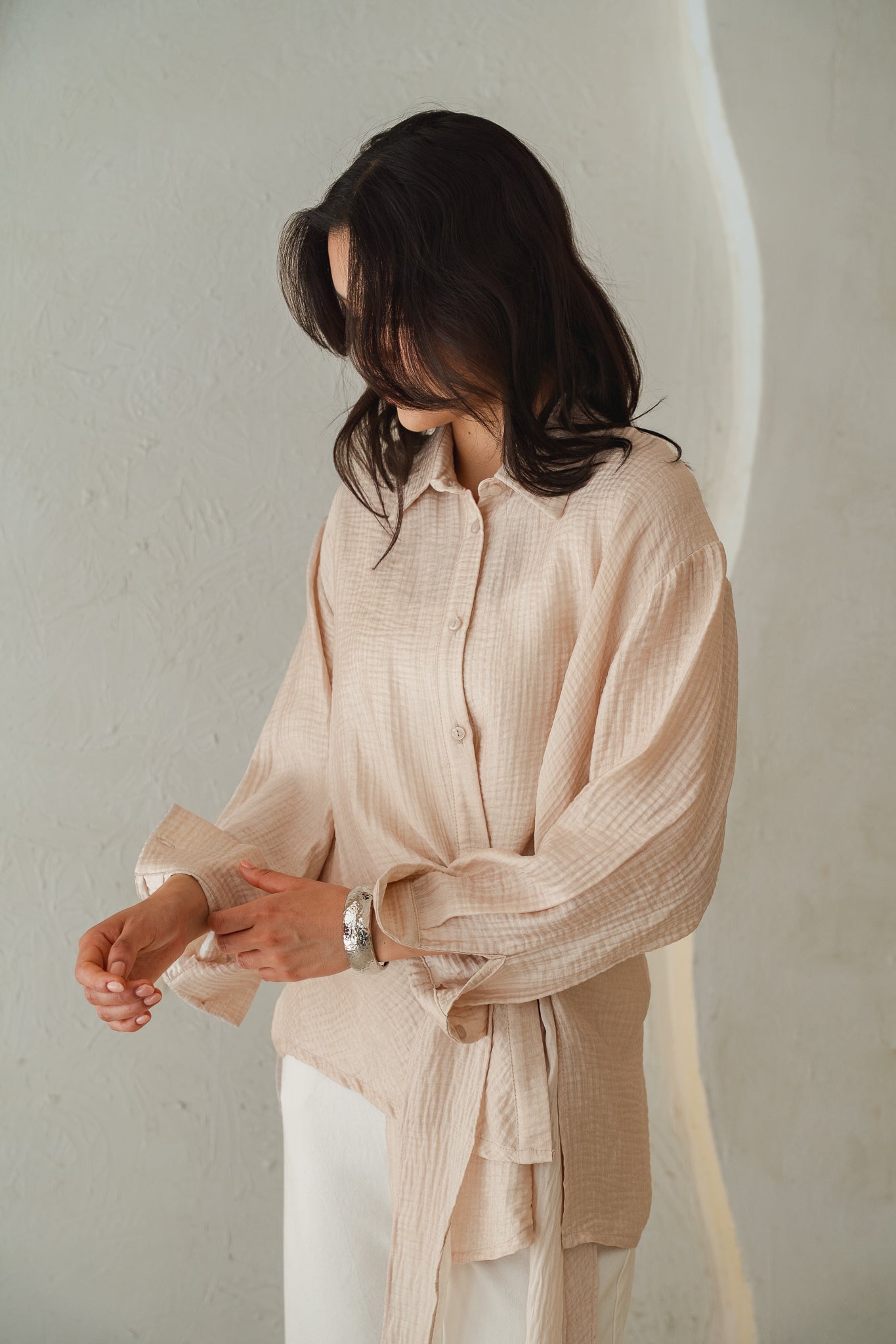 Sideways Blouse in Beige