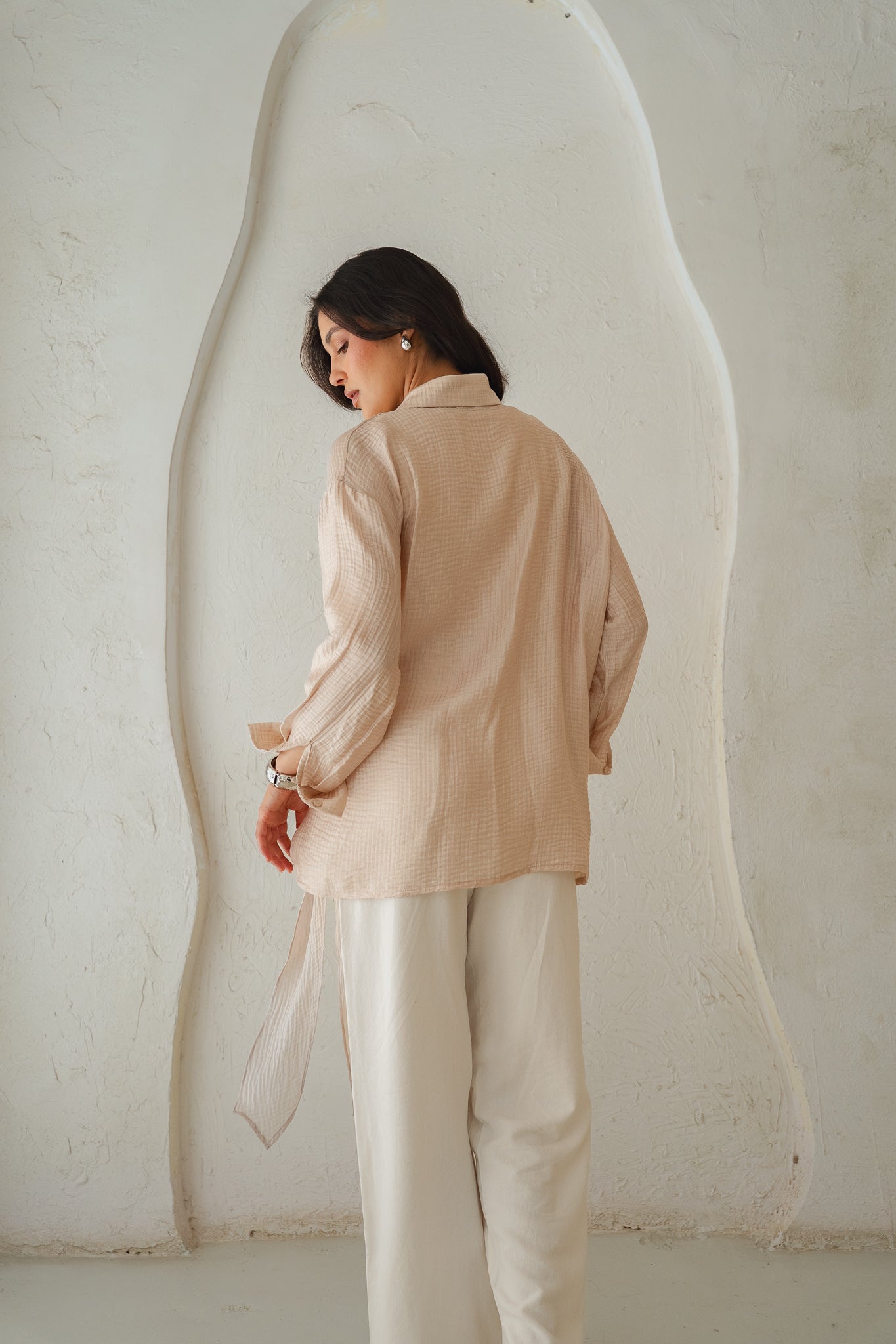 Sideways Blouse in Beige