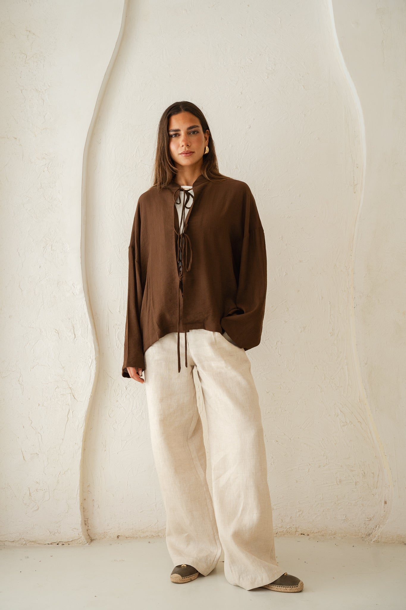 True Girl Top in Brown