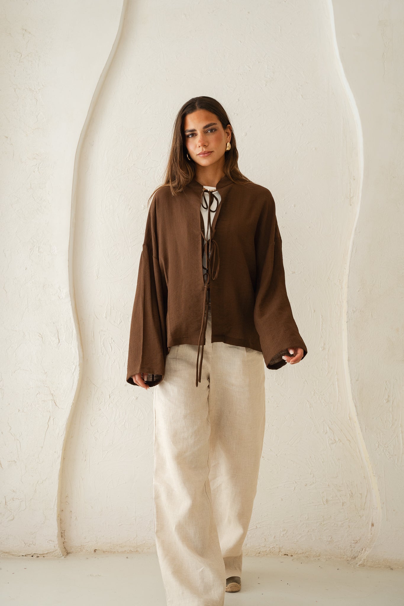 True Girl Top in Brown