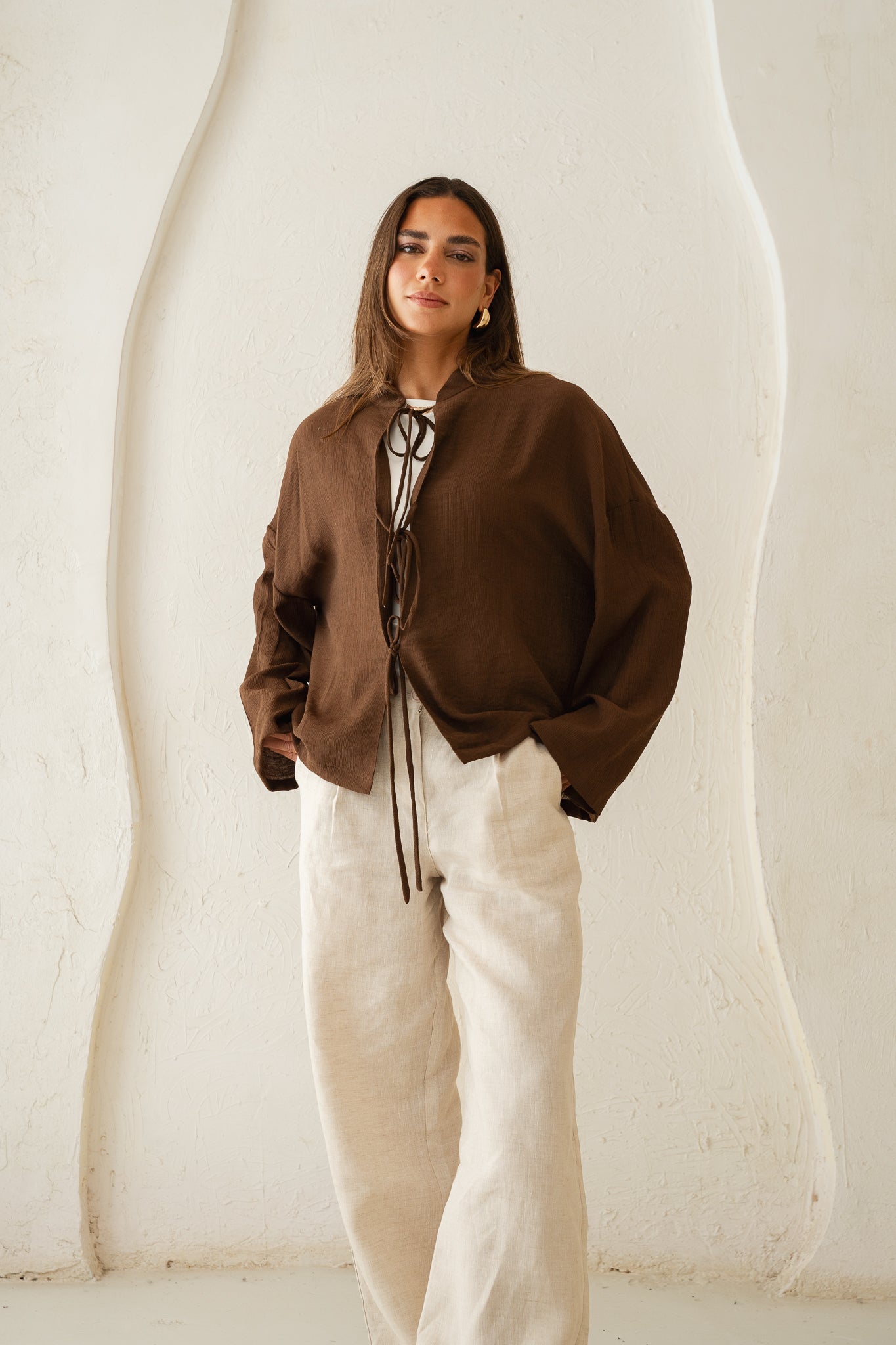 True Girl Top in Brown