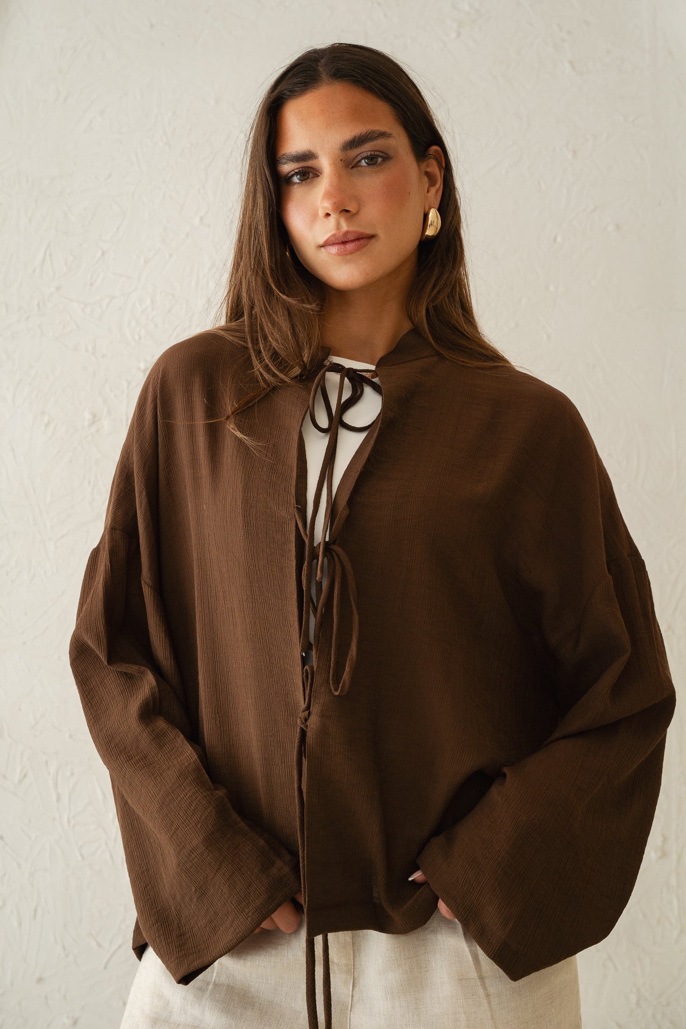True Girl Top in Brown