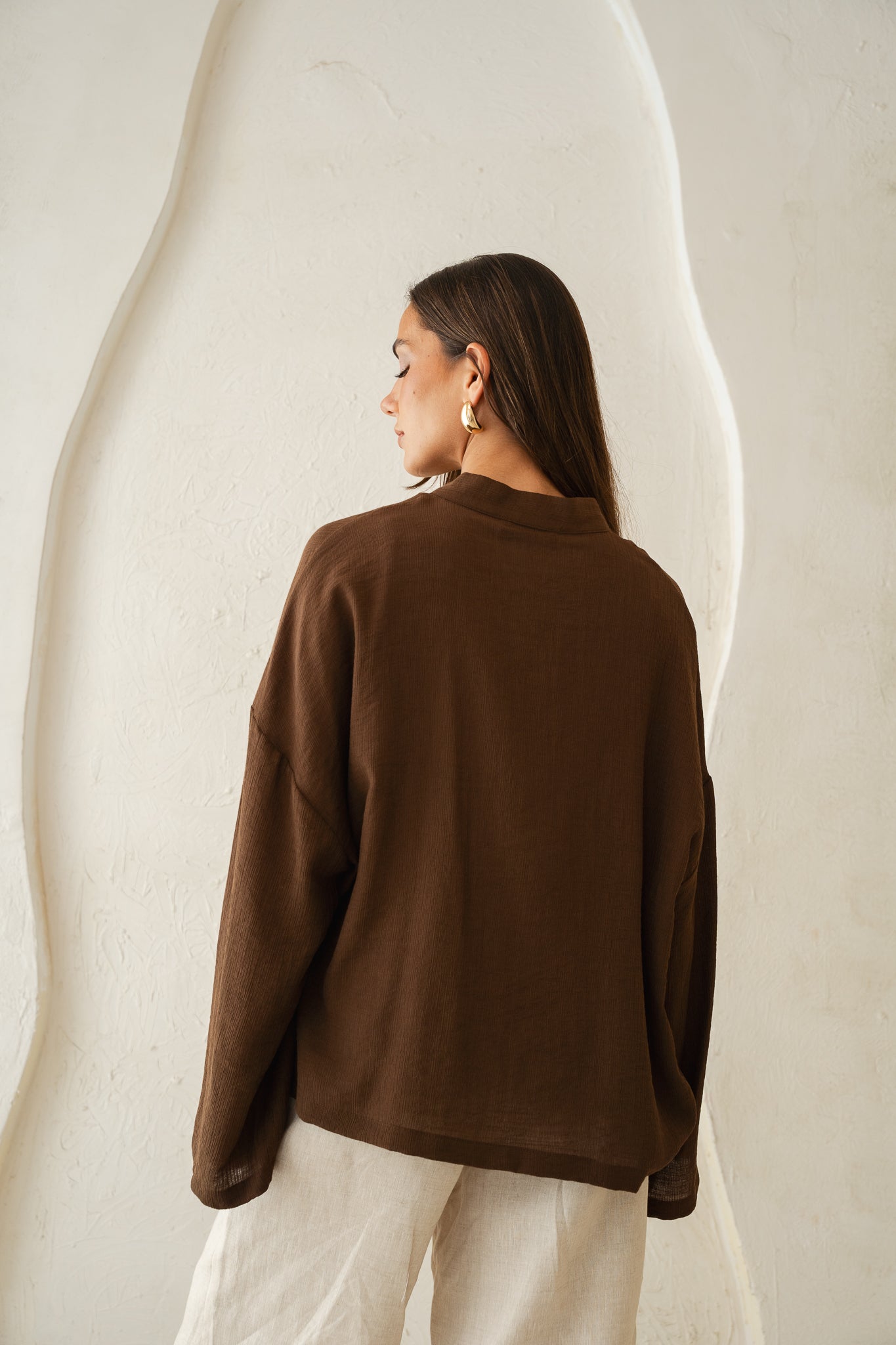 True Girl Top in Brown