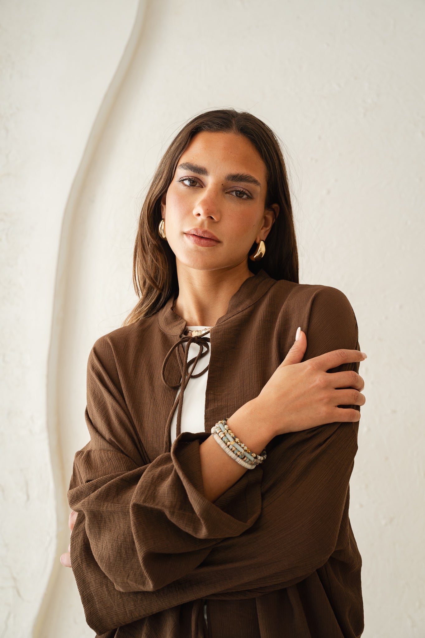 True Girl Top in Brown