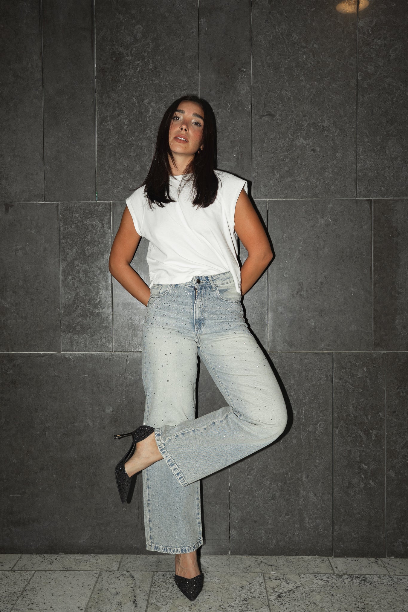 Sprinkle Studded Denim