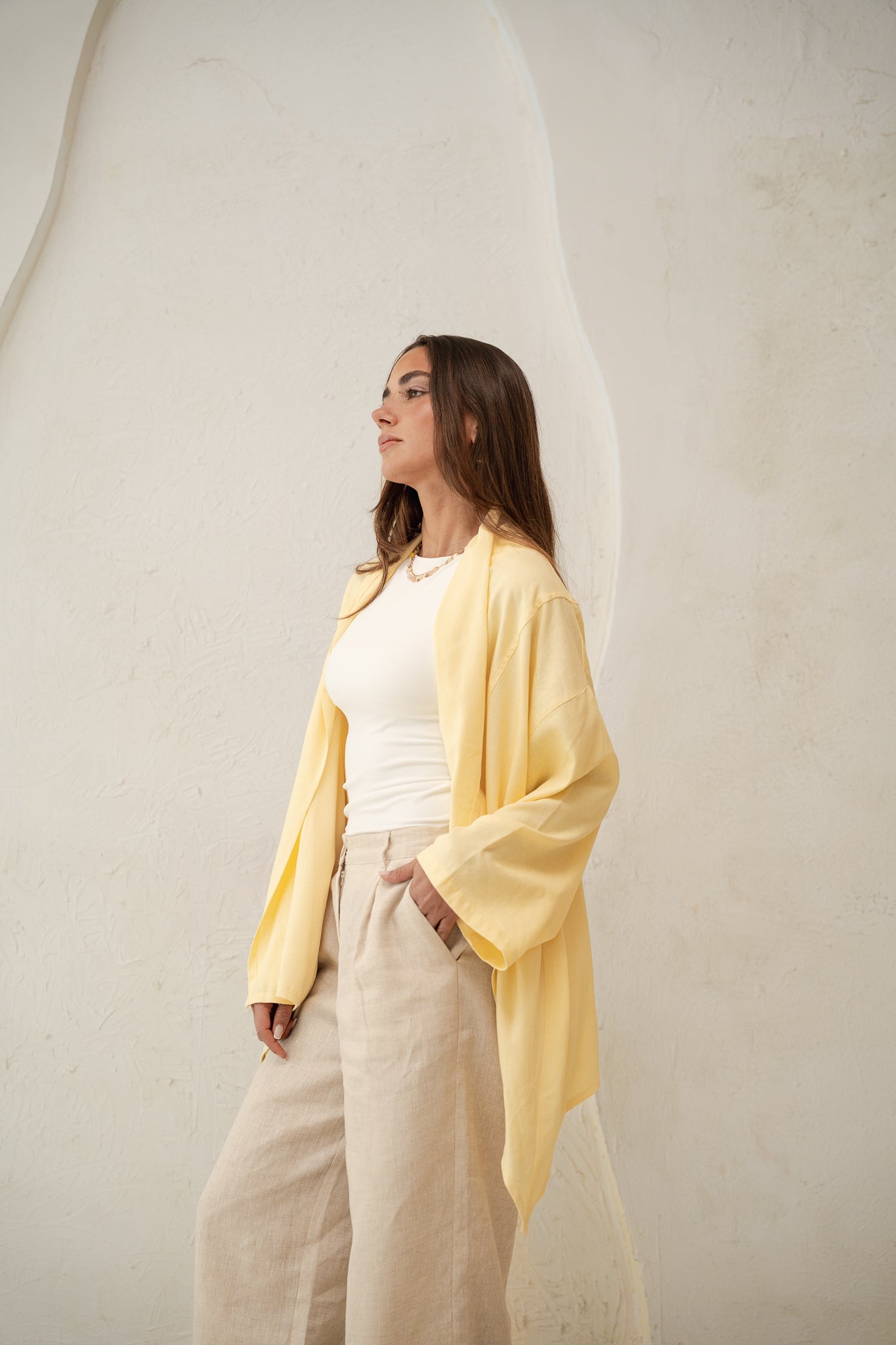 Good Feels Kimono in Butter Yellow