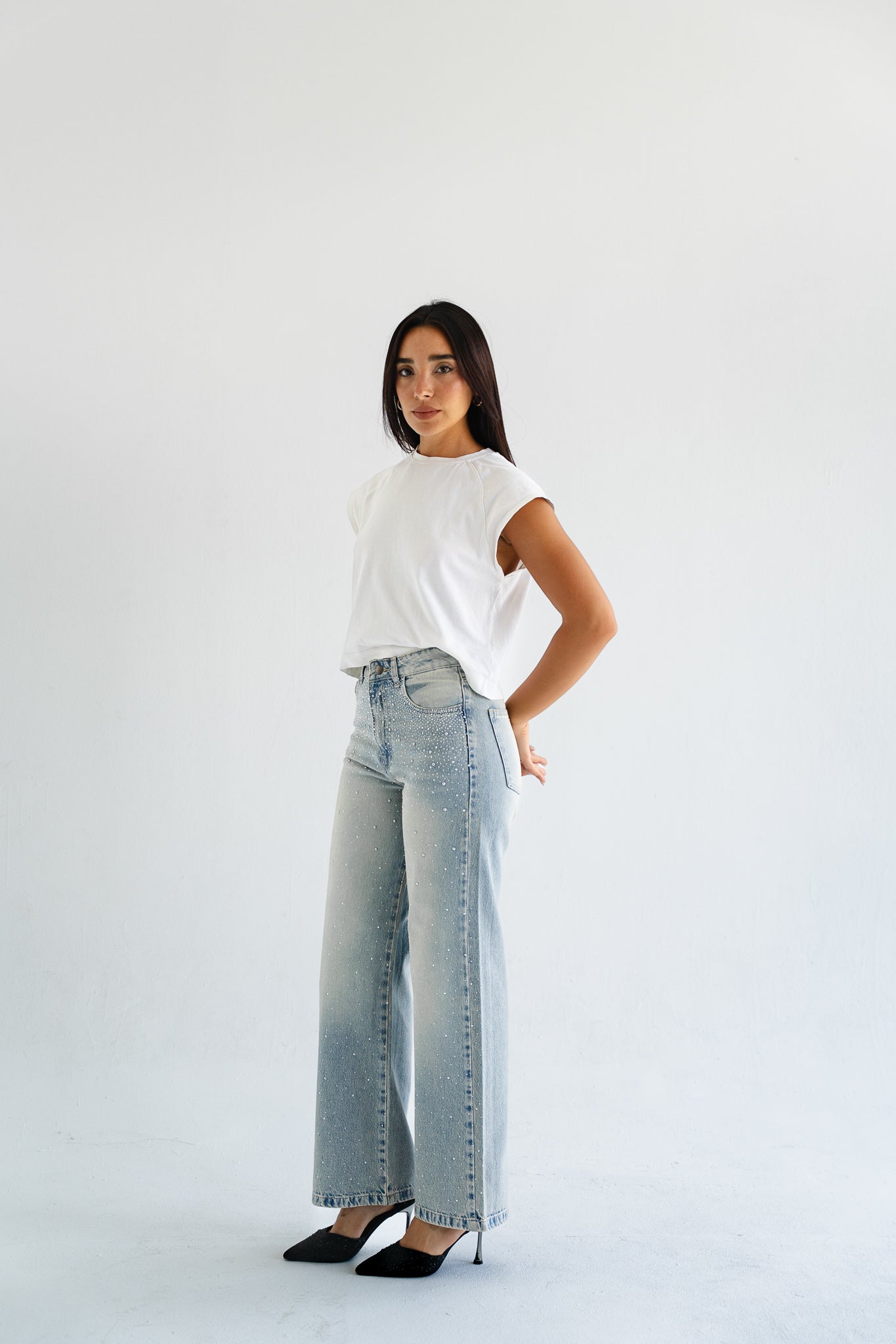 Sprinkle Studded Denim