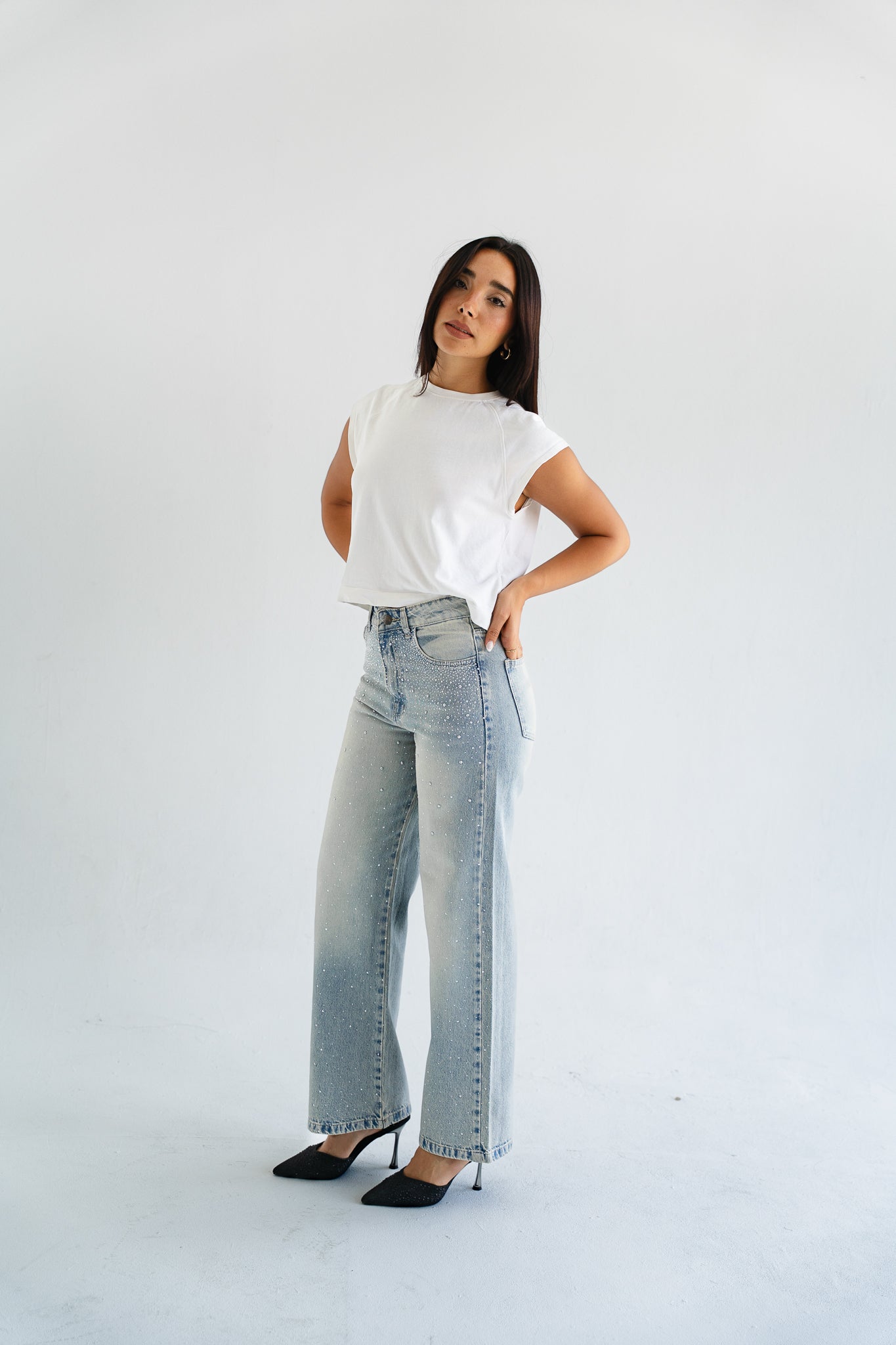 Sprinkle Studded Denim