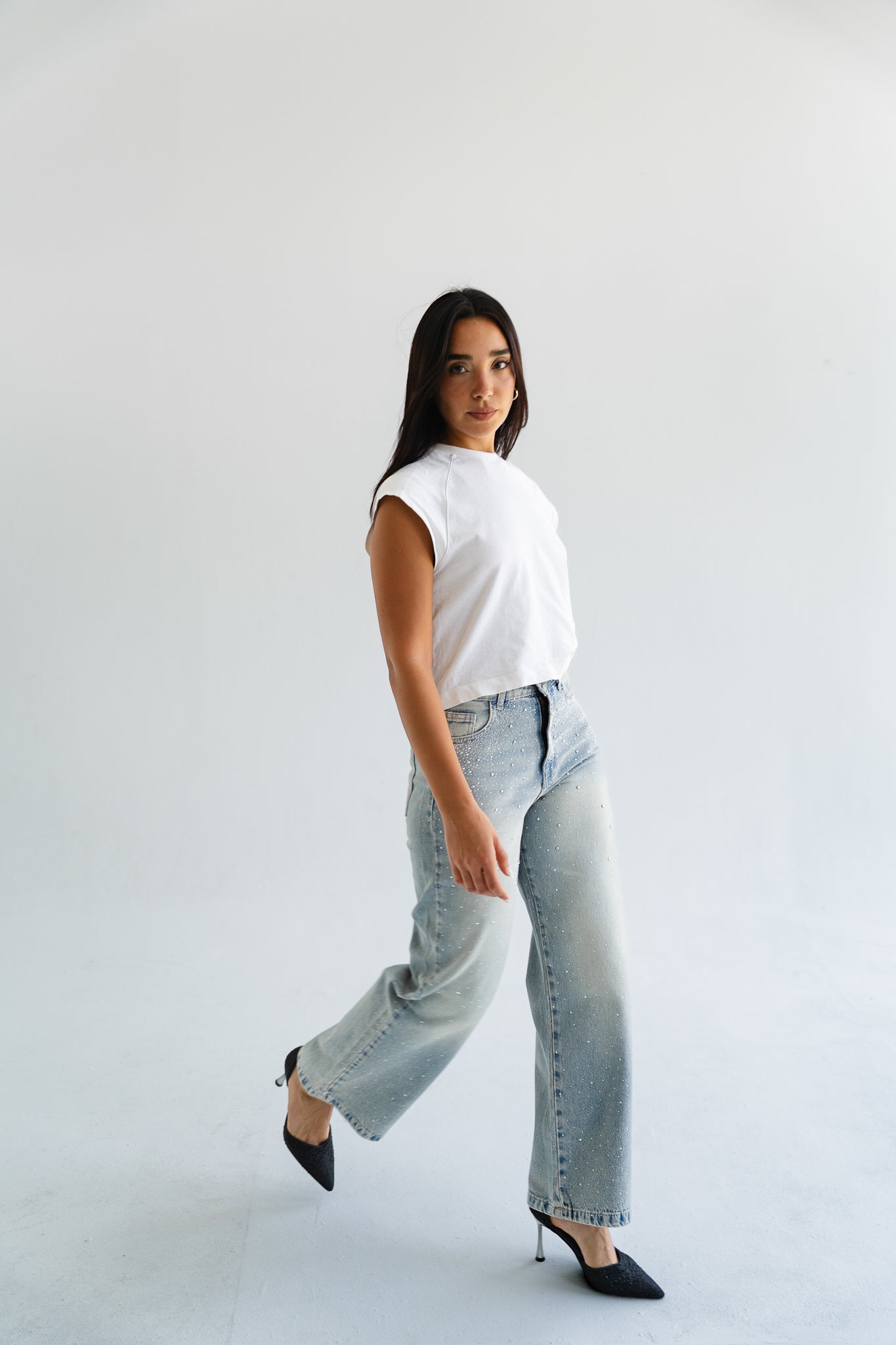 Sprinkle Studded Denim