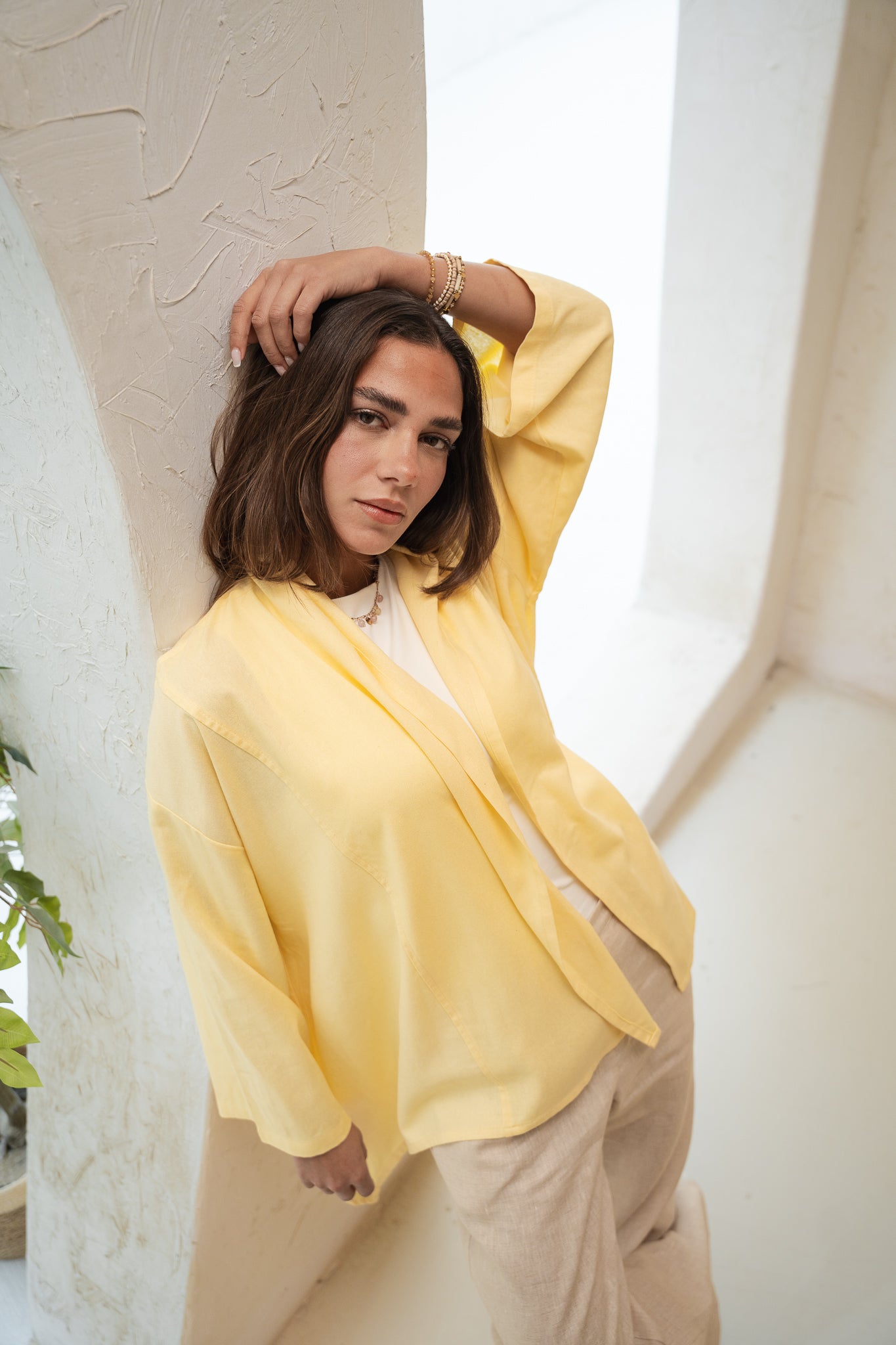 Good Feels Kimono in Butter Yellow