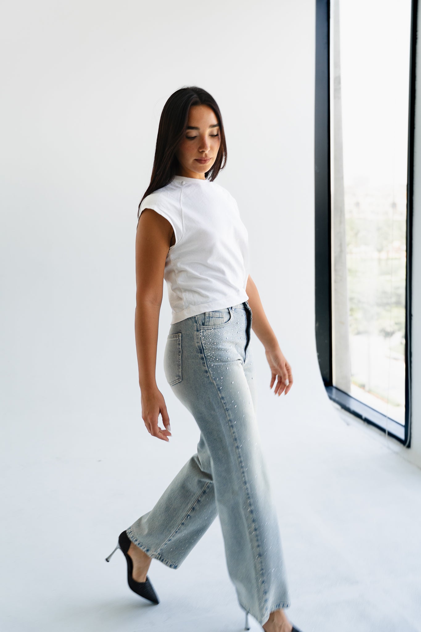 Sprinkle Studded Denim