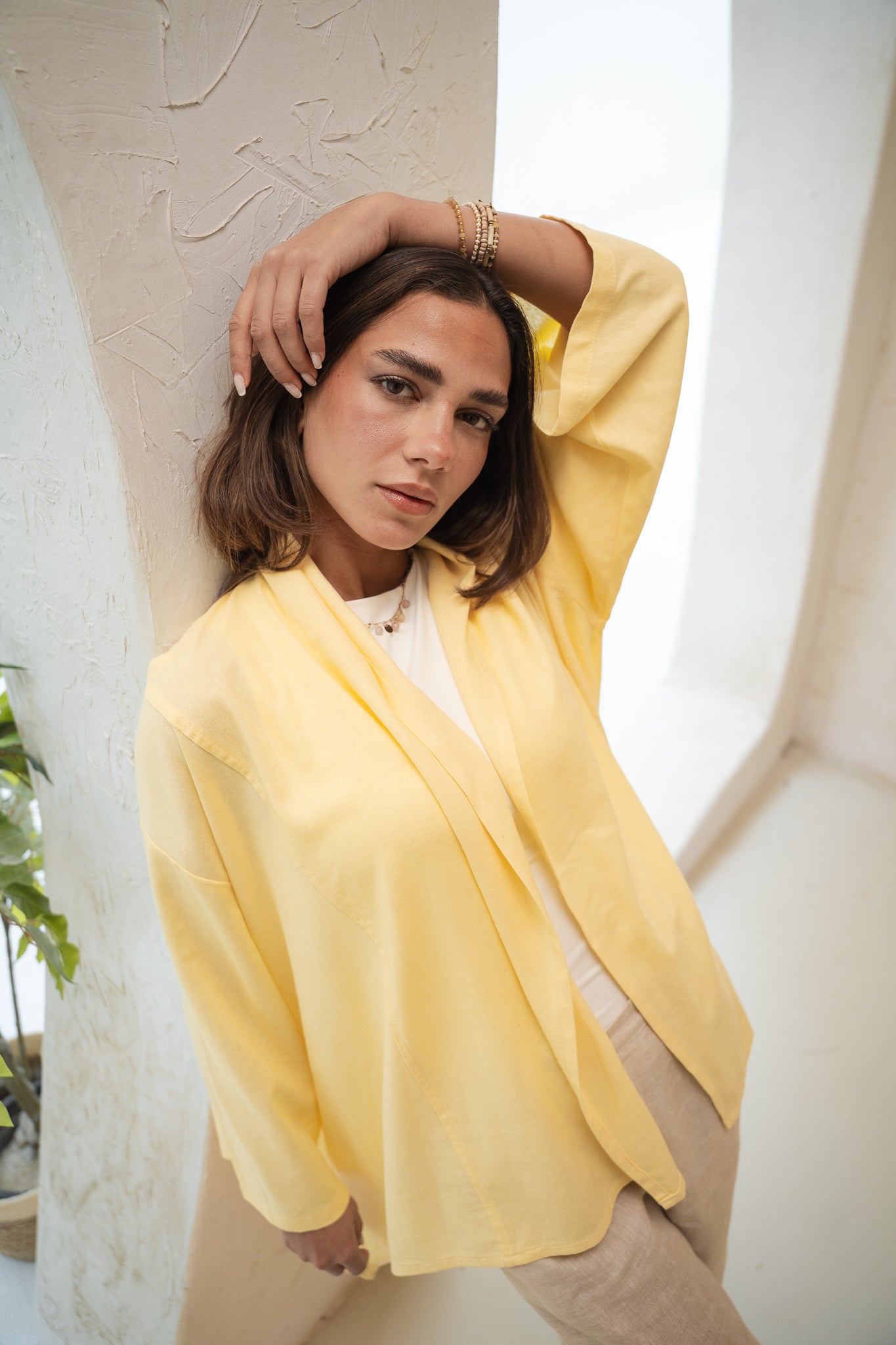 Good Feels Kimono in Butter Yellow
