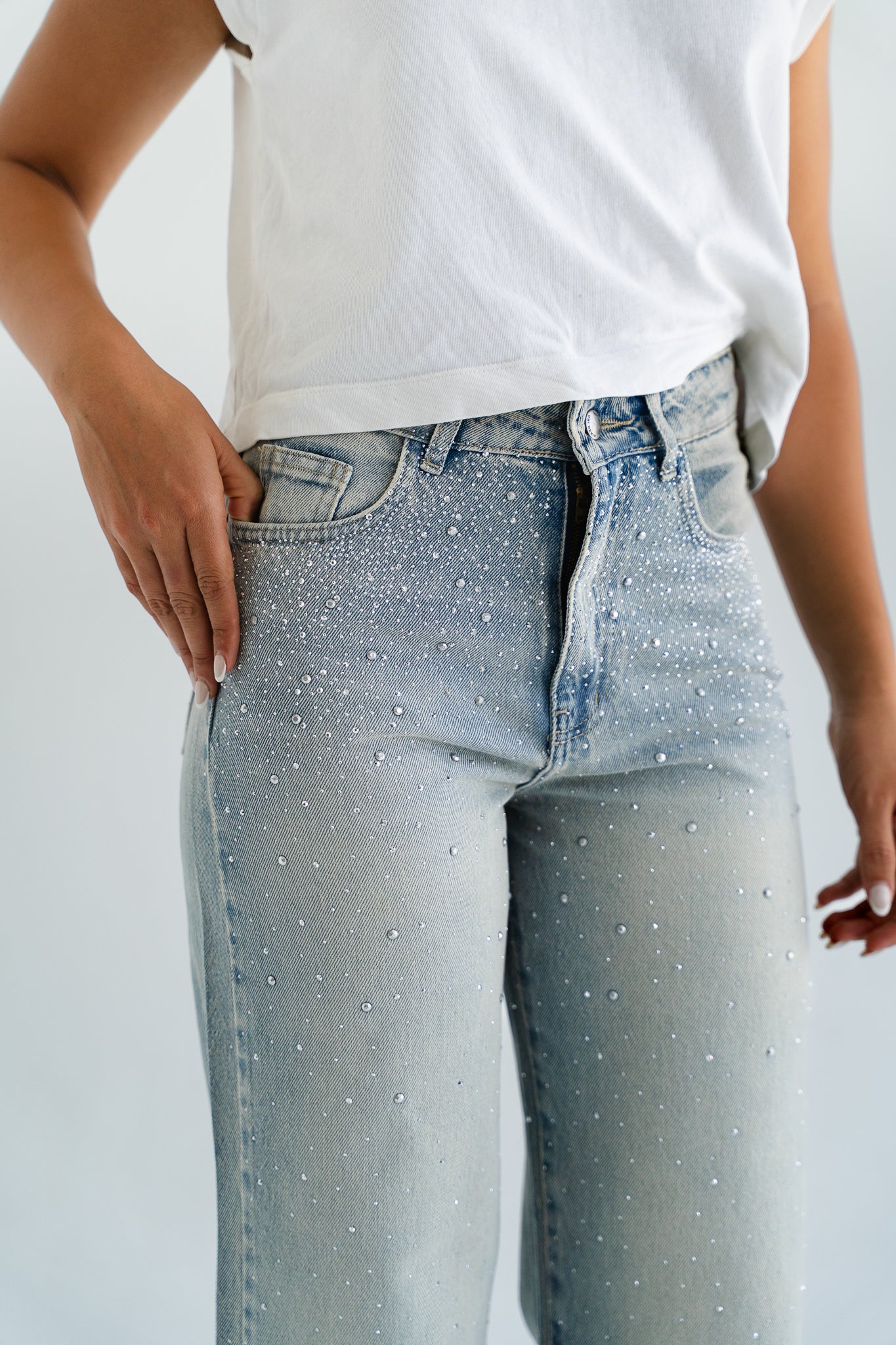 Sprinkle Studded Denim