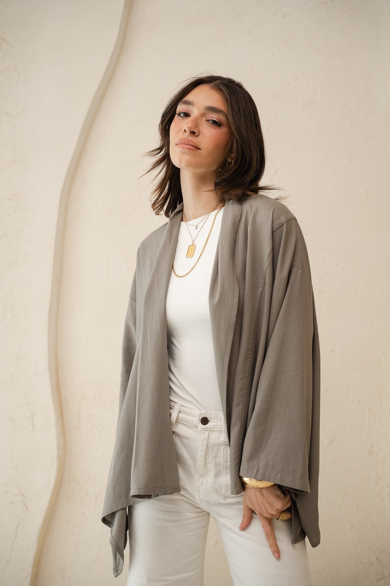 Good Feels Kimono in Grey