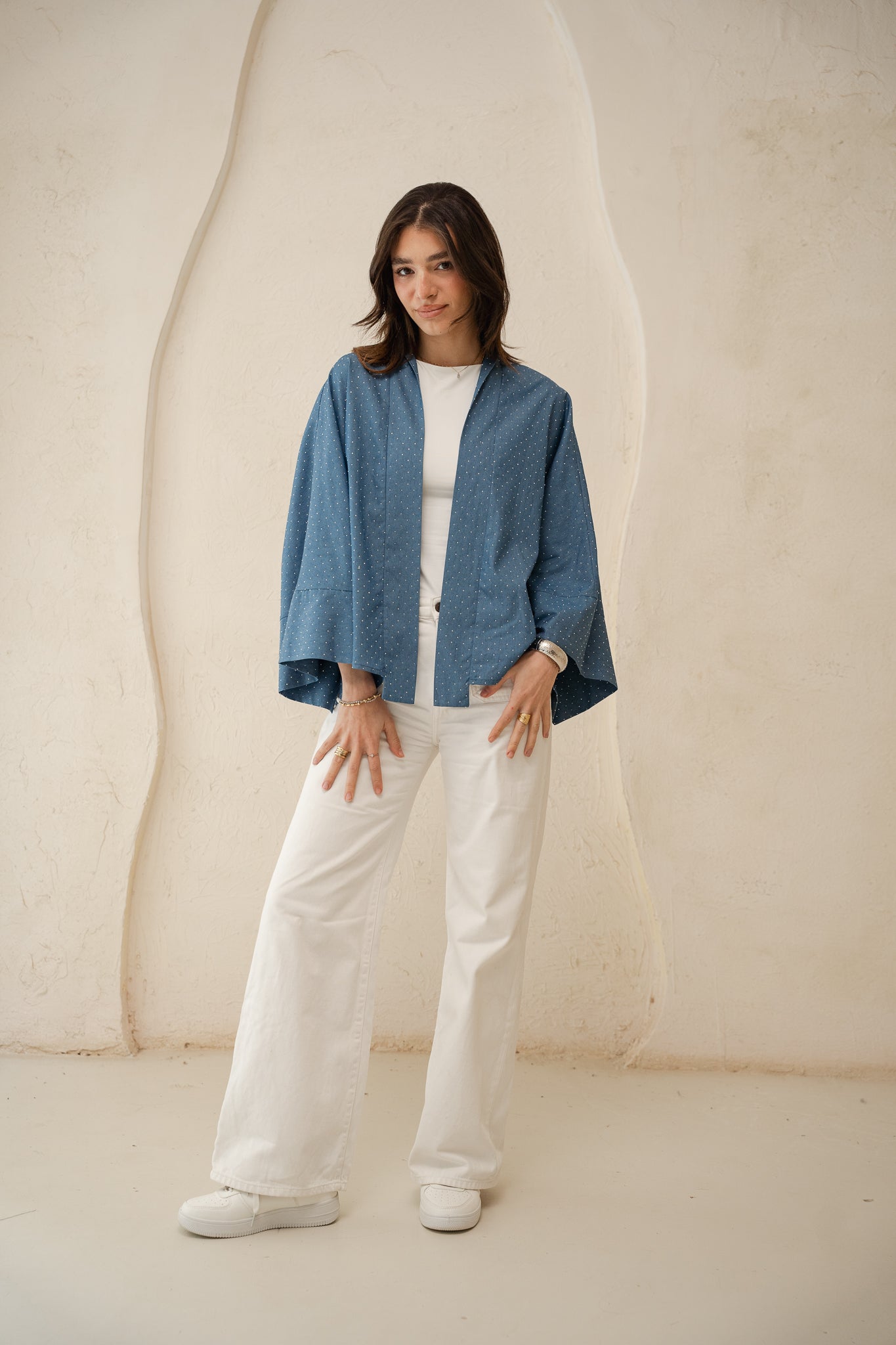 Starlight Studded Cardigan in Light blue