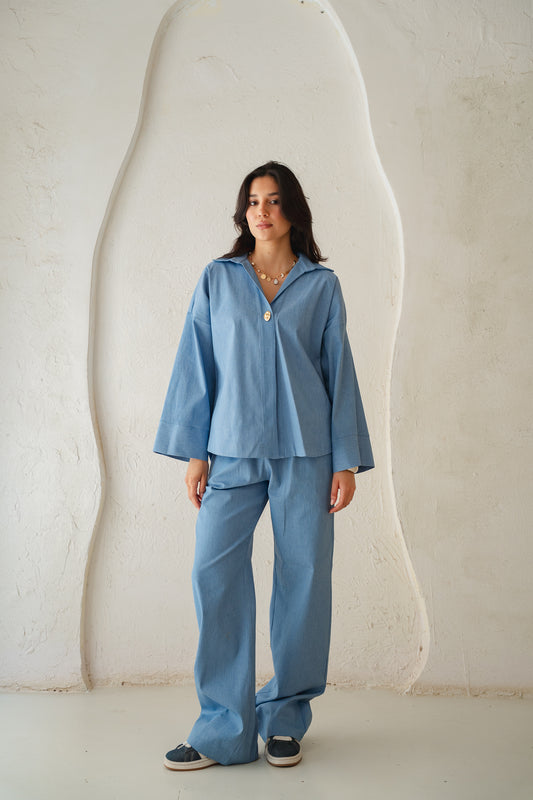 Breezy Denim Set in Light Denim