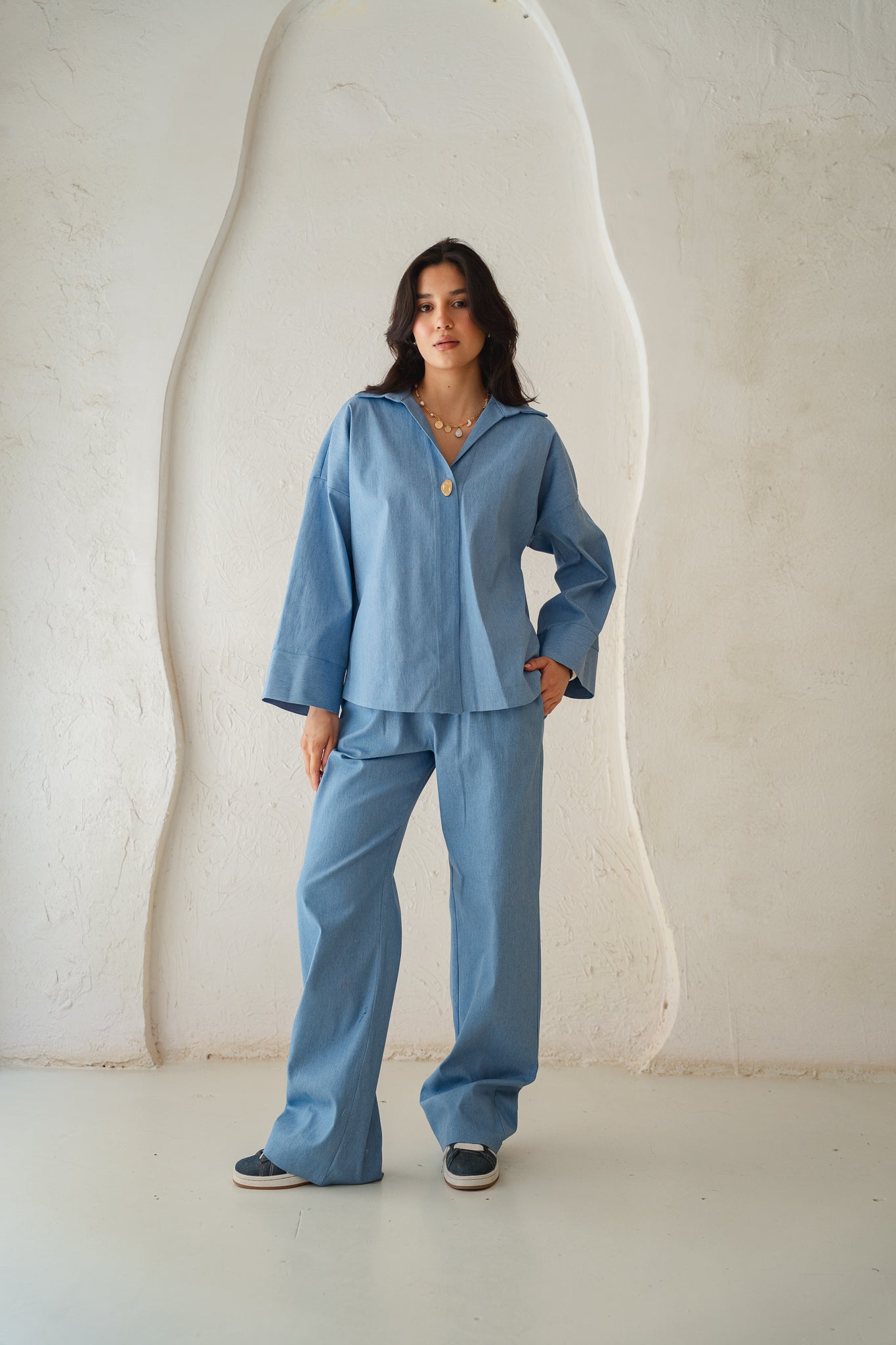 Breezy Denim Set in Light Denim