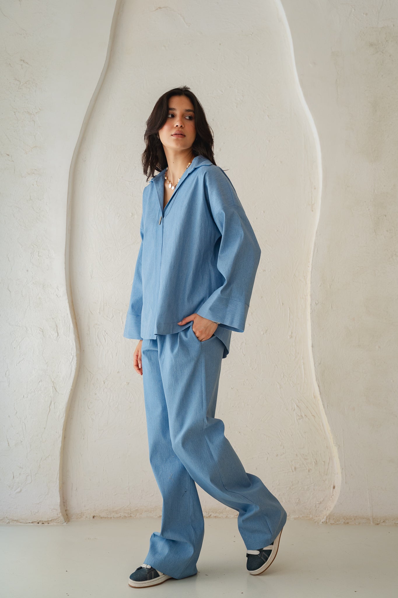 Breezy Denim Set in Light Denim