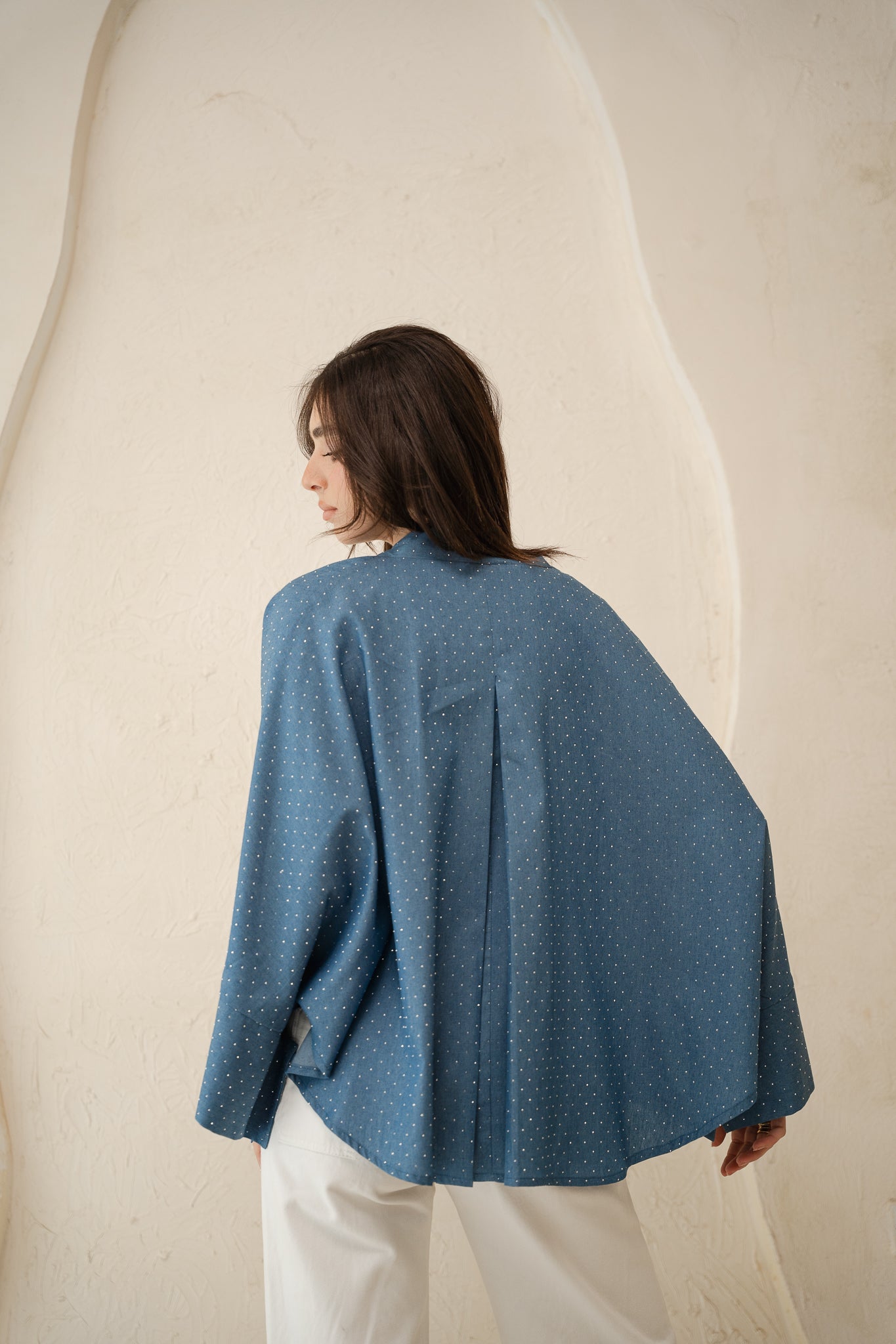 Starlight Studded Cardigan in Light blue