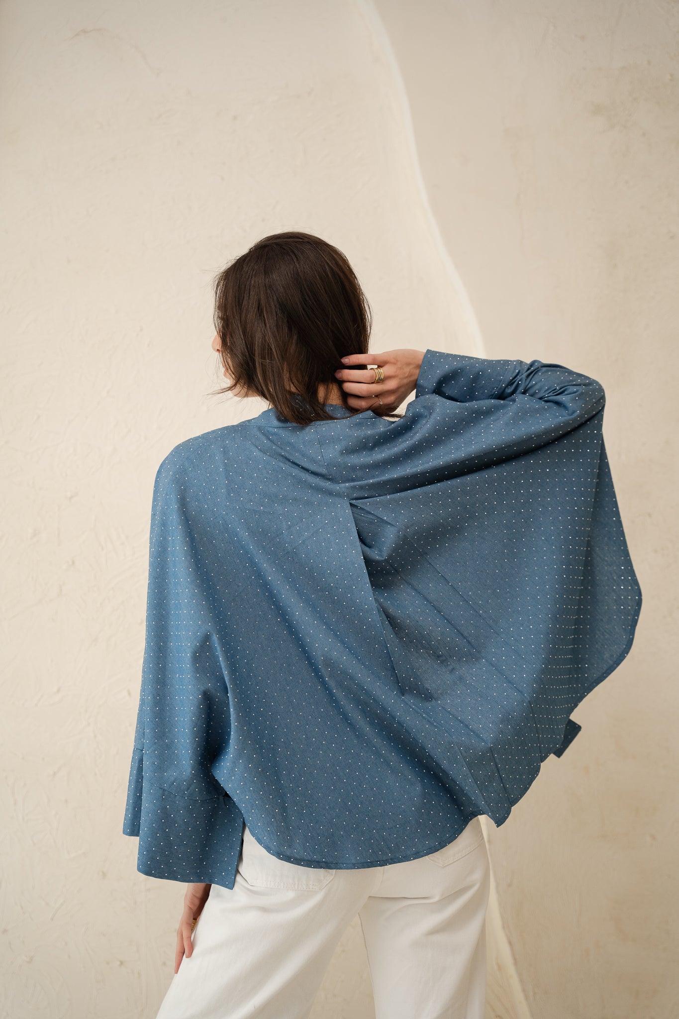 Starlight Studded Cardigan in Light blue