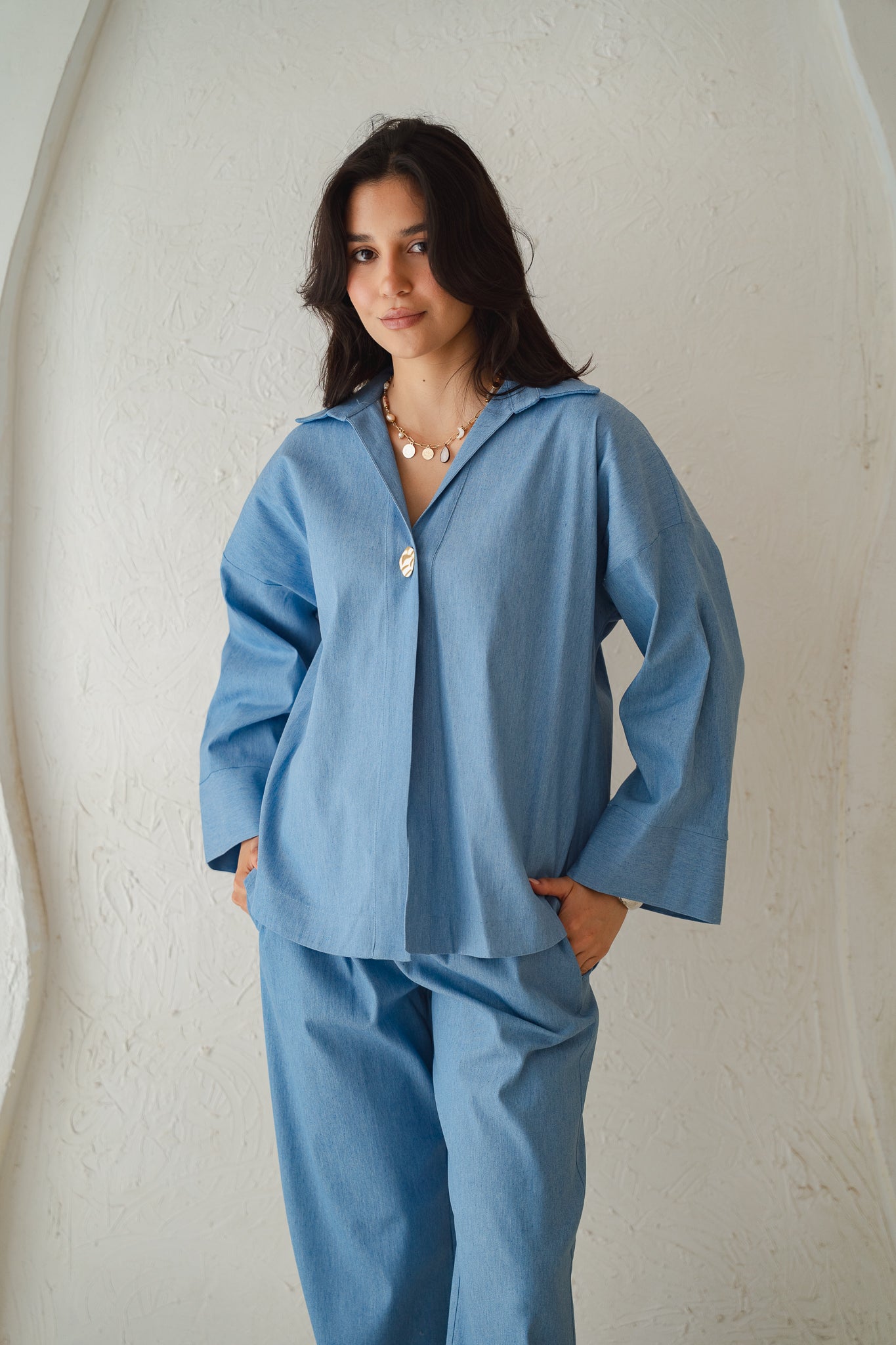 Breezy Denim Set in Light Denim
