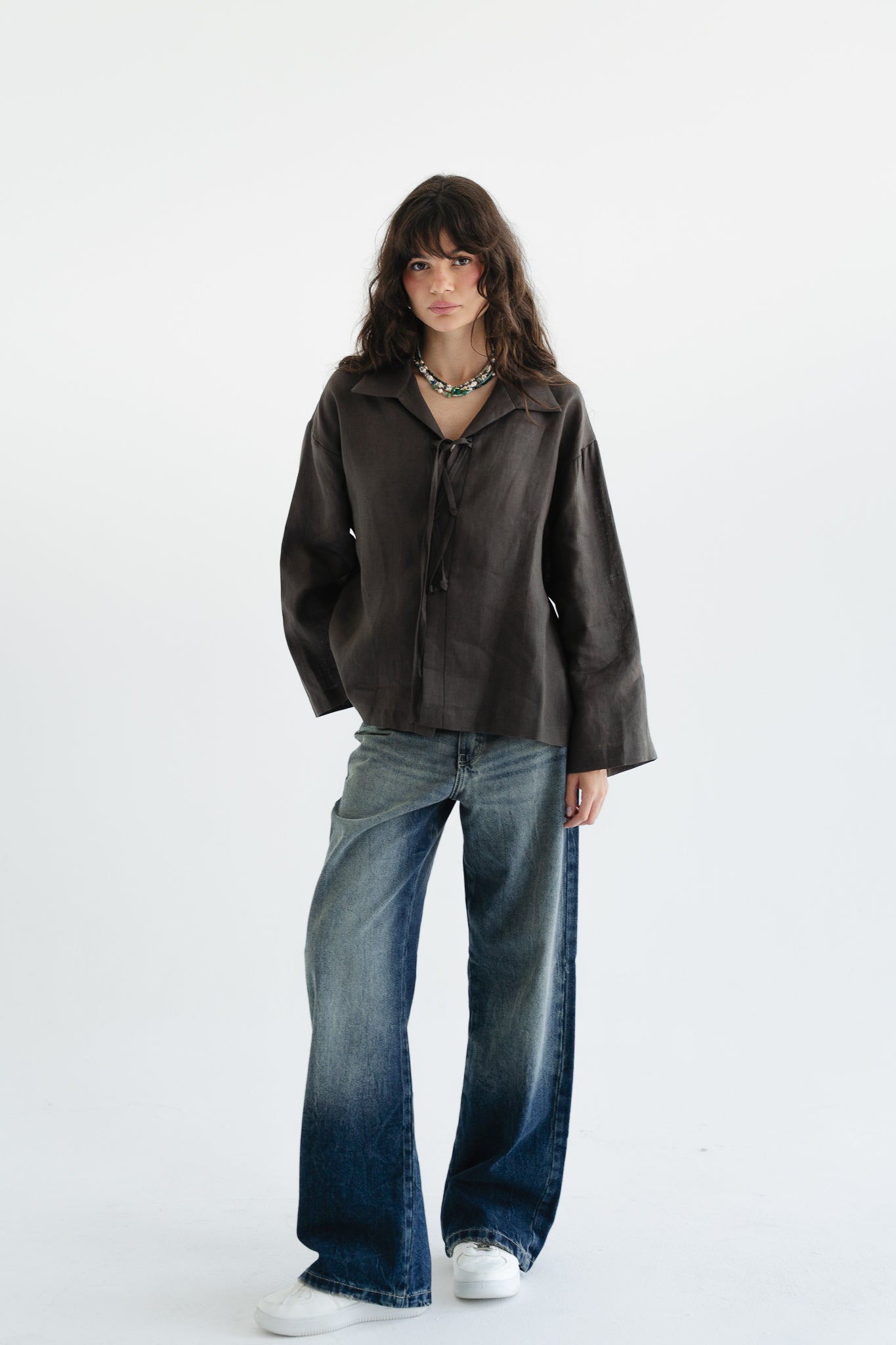 City Linen Blouse in Stone