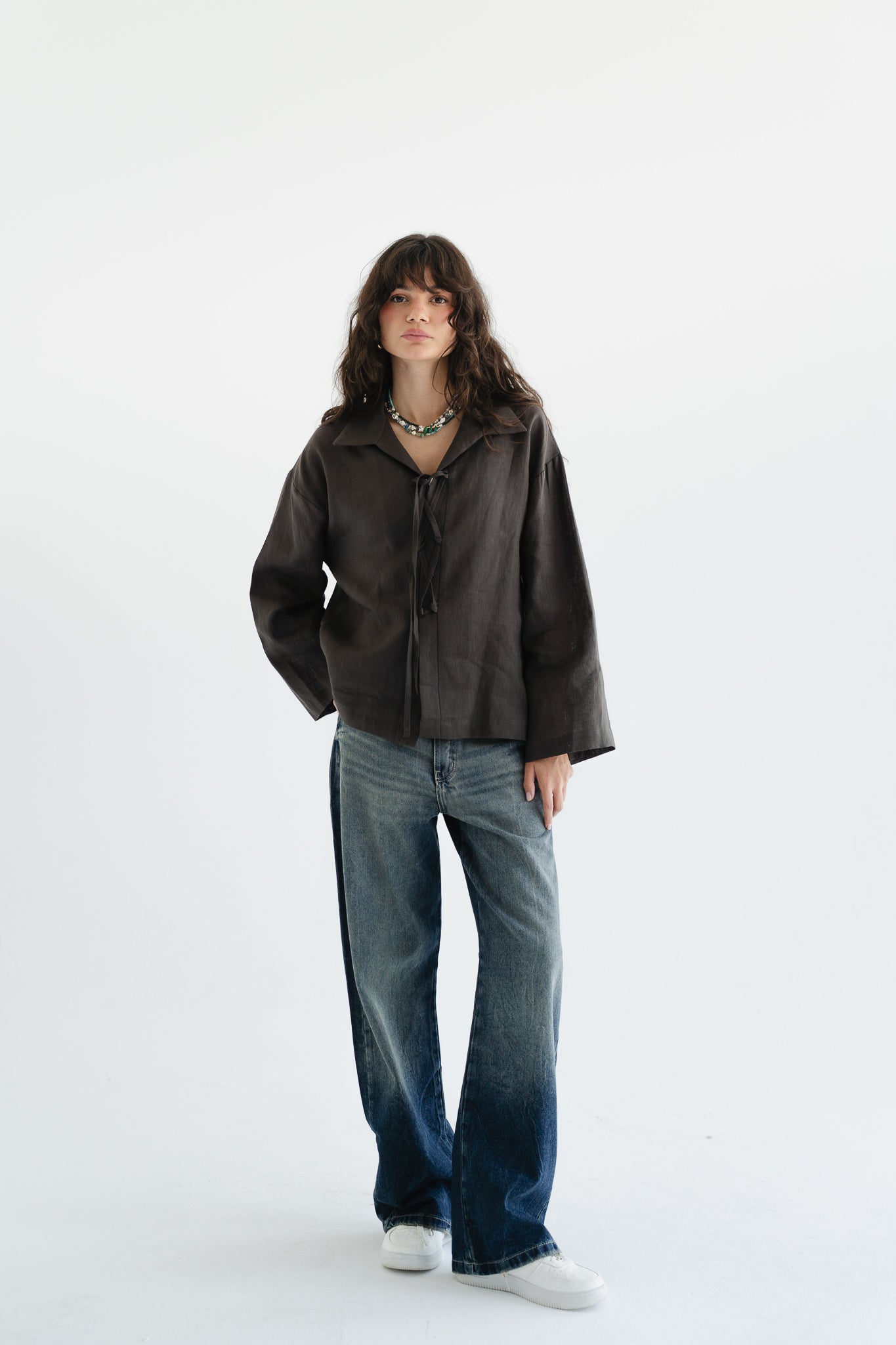 City Linen Blouse in Stone