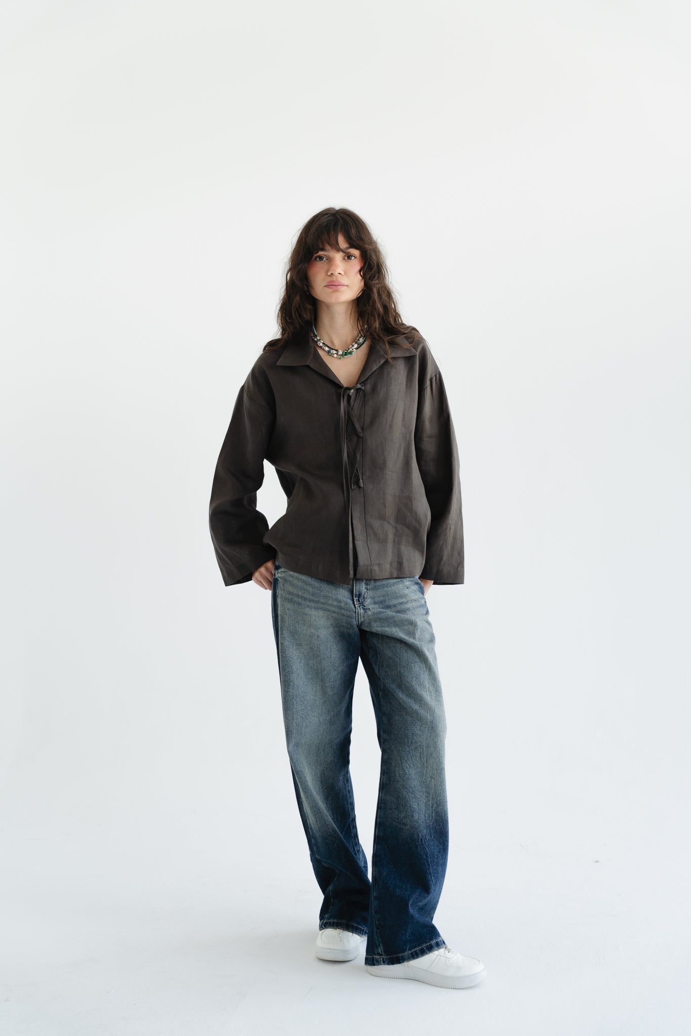 City Linen Blouse in Stone