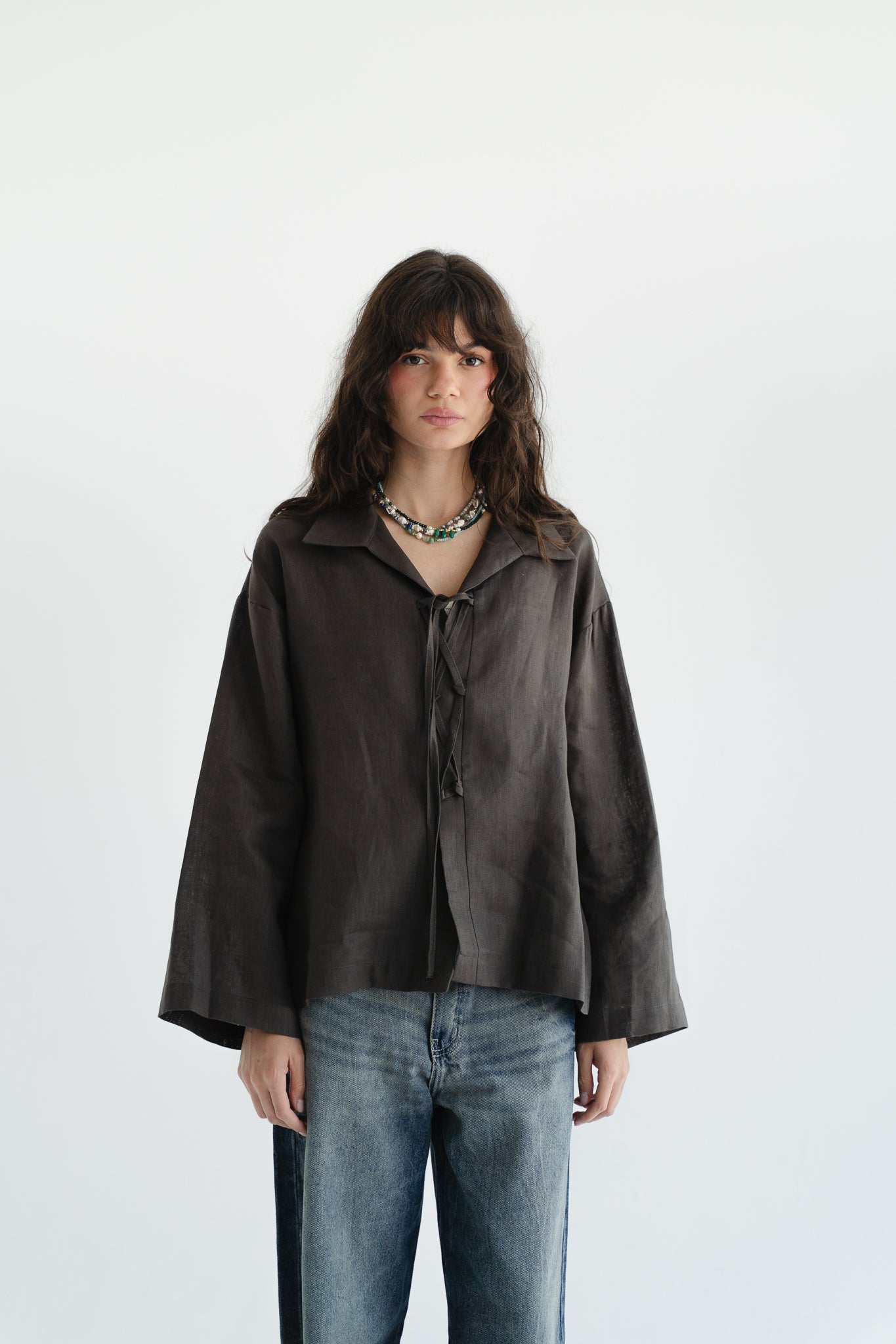 City Linen Blouse in Stone