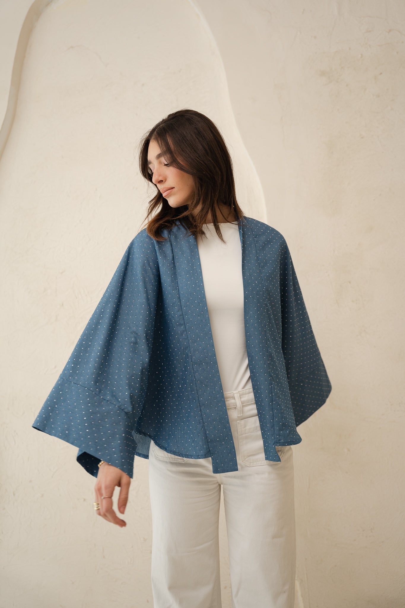 Starlight Studded Cardigan in Light blue
