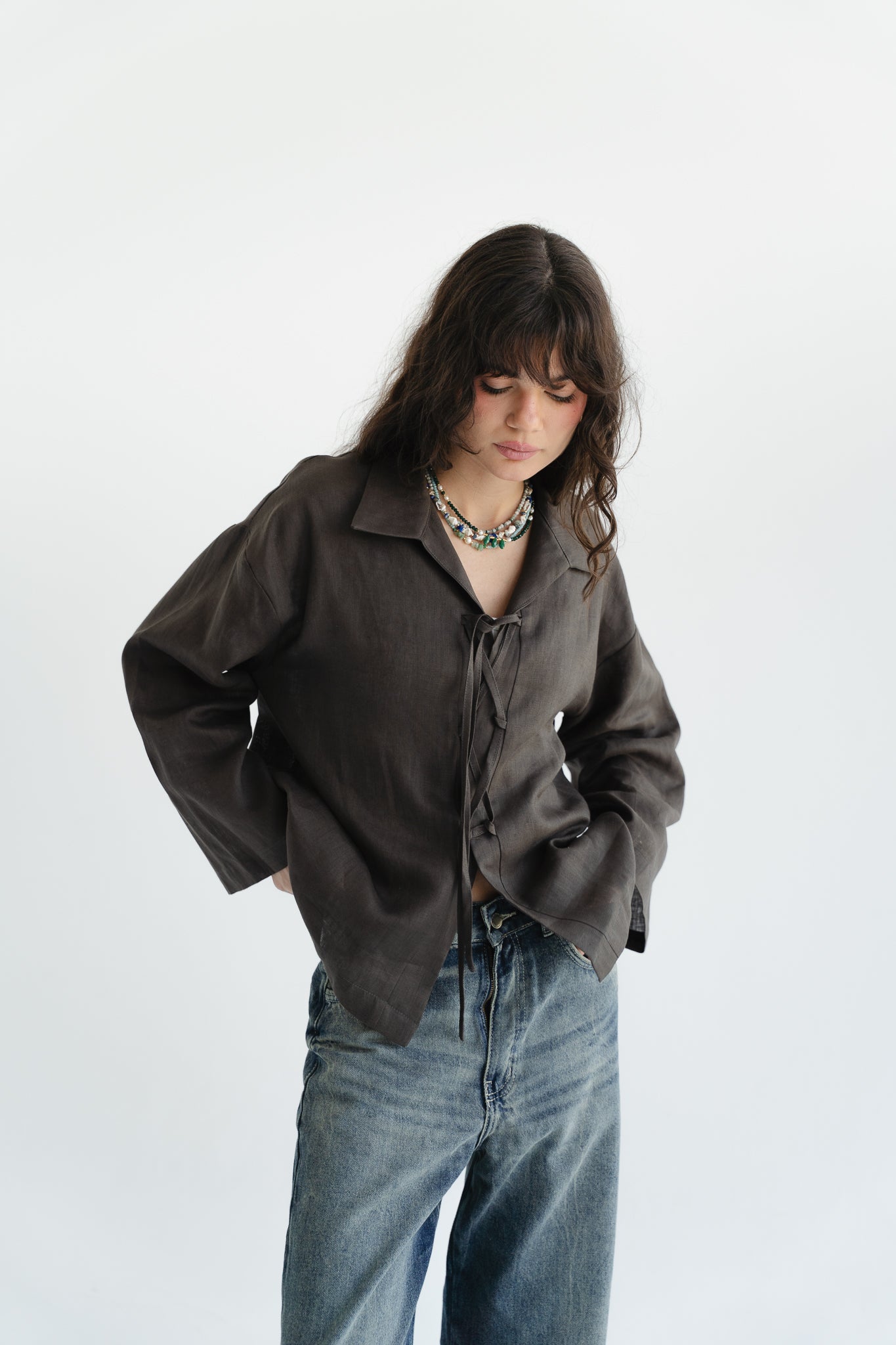 City Linen Blouse in Stone