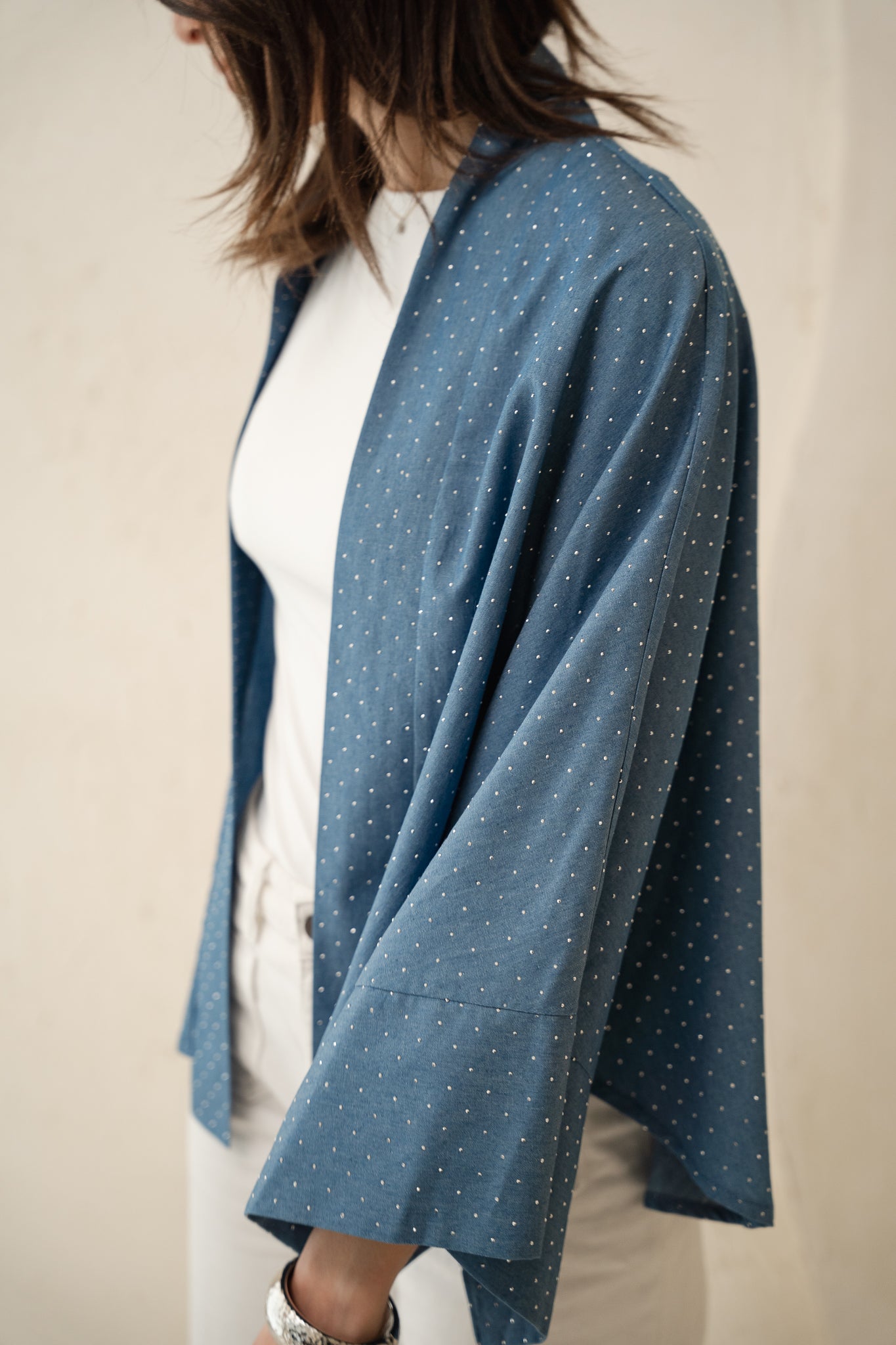 Starlight Studded Cardigan in Light blue