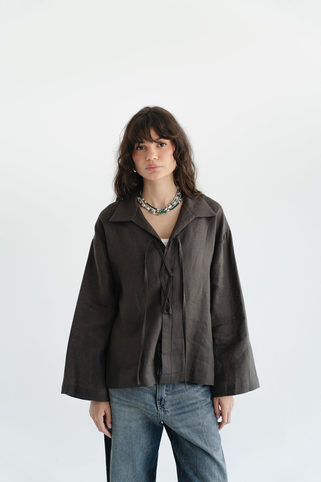 City Linen Blouse in Stone