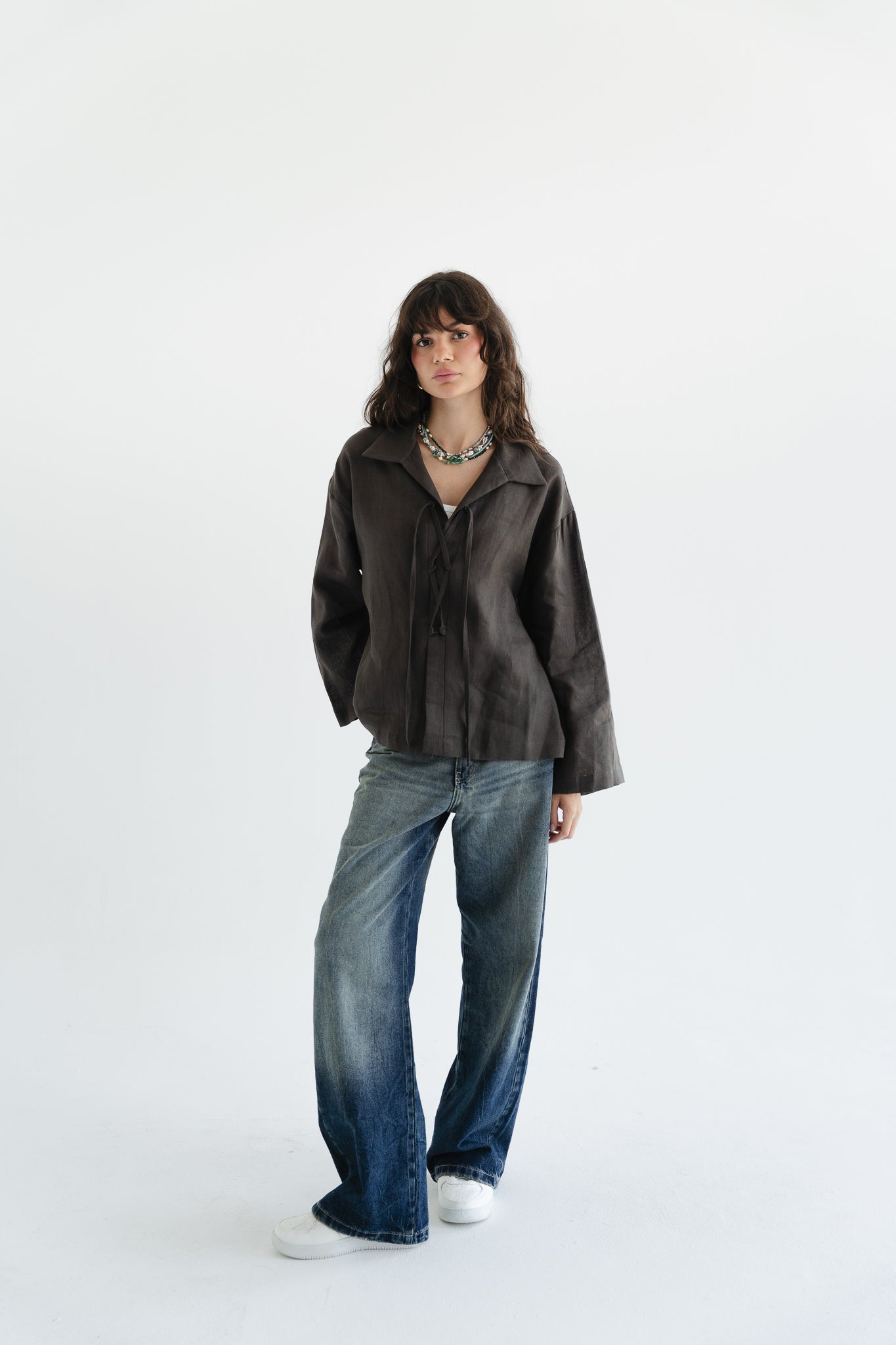 City Linen Blouse in Stone