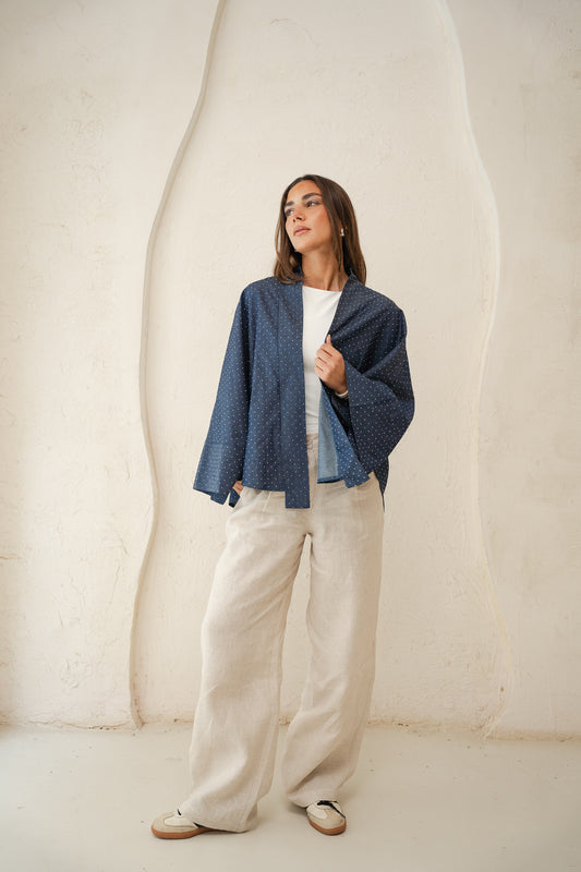 Starlight Studded Cardigan in dark blue