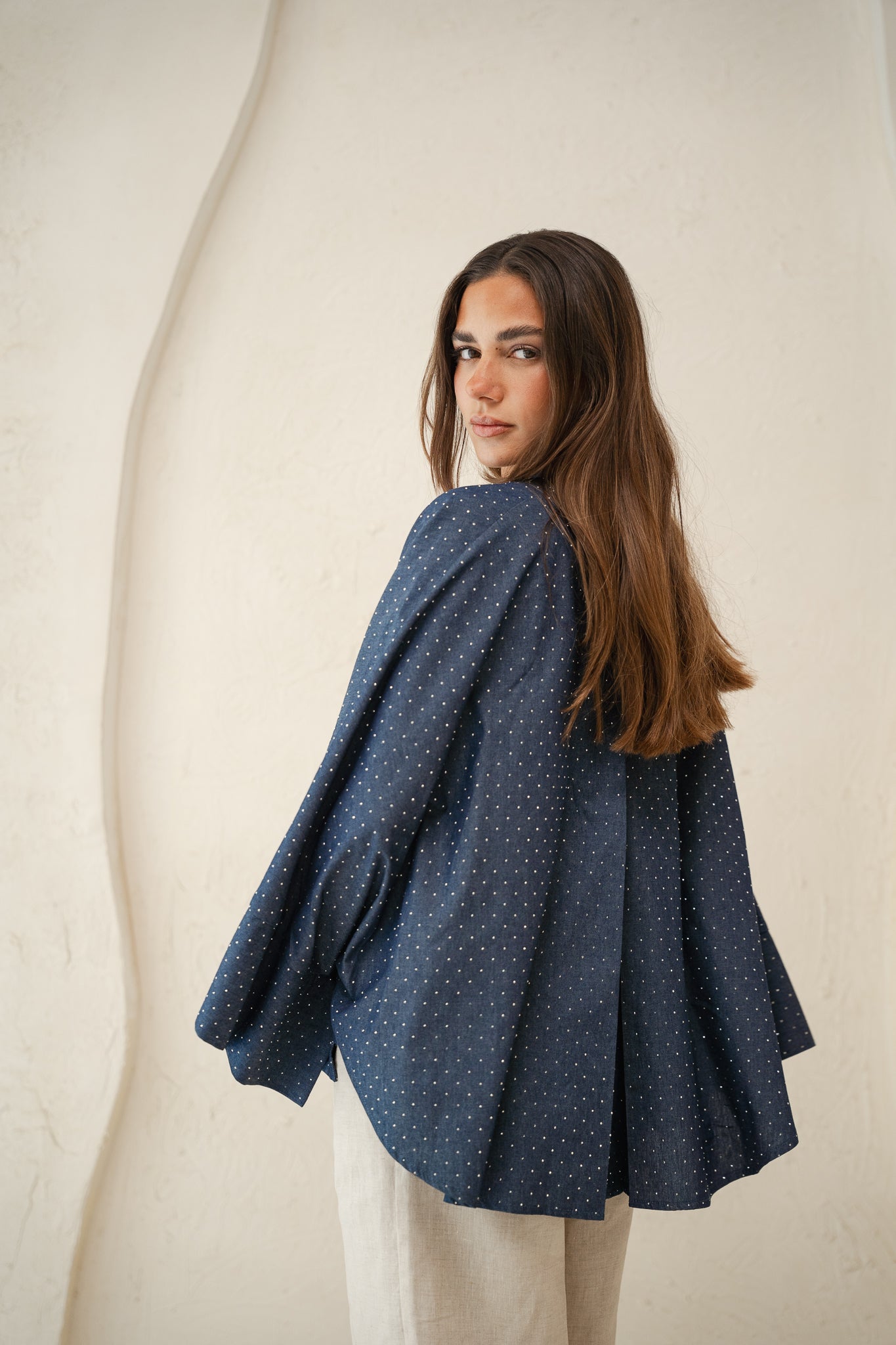 Starlight Studded Cardigan in dark blue