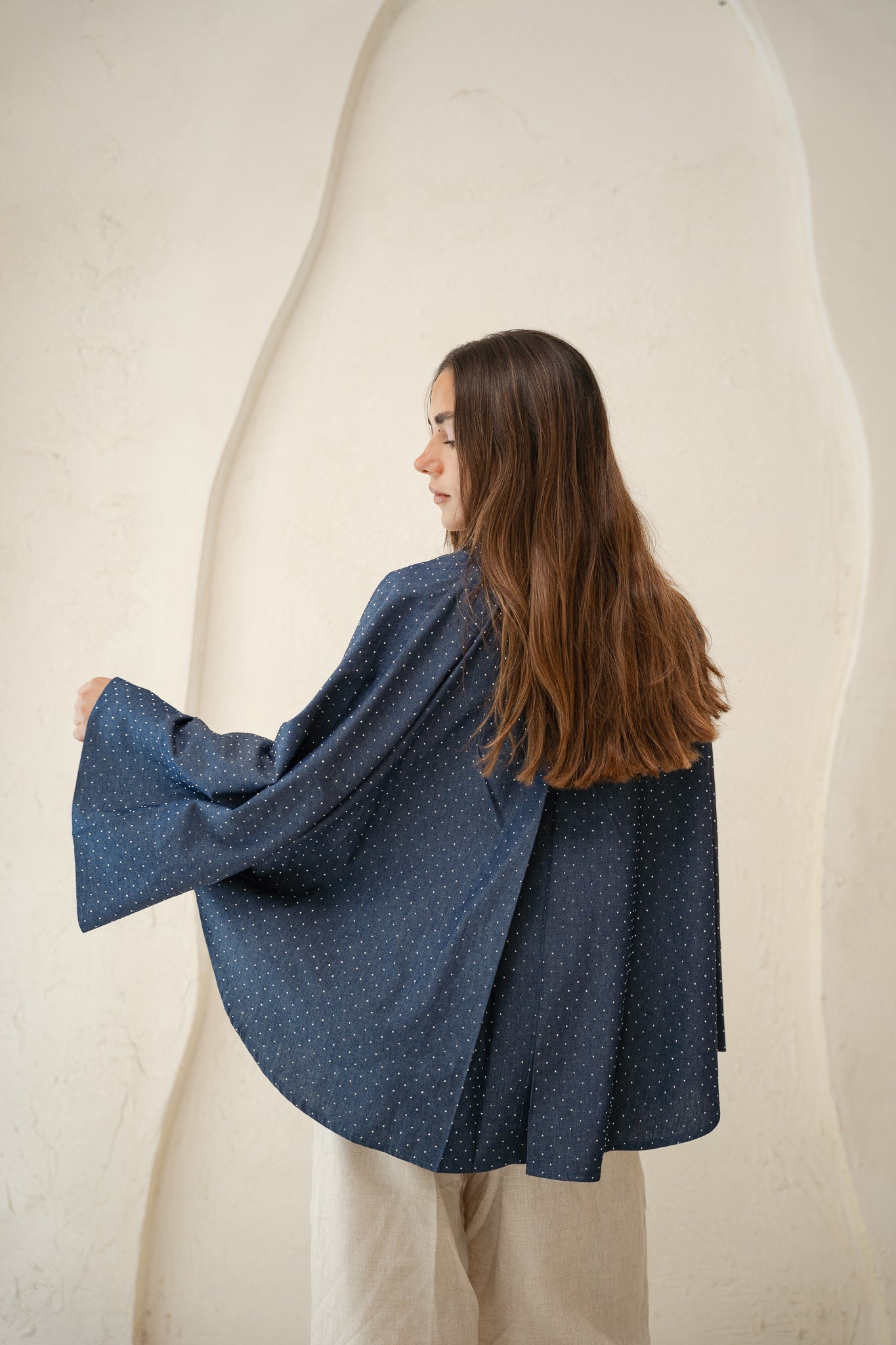 Starlight Studded Cardigan in dark blue