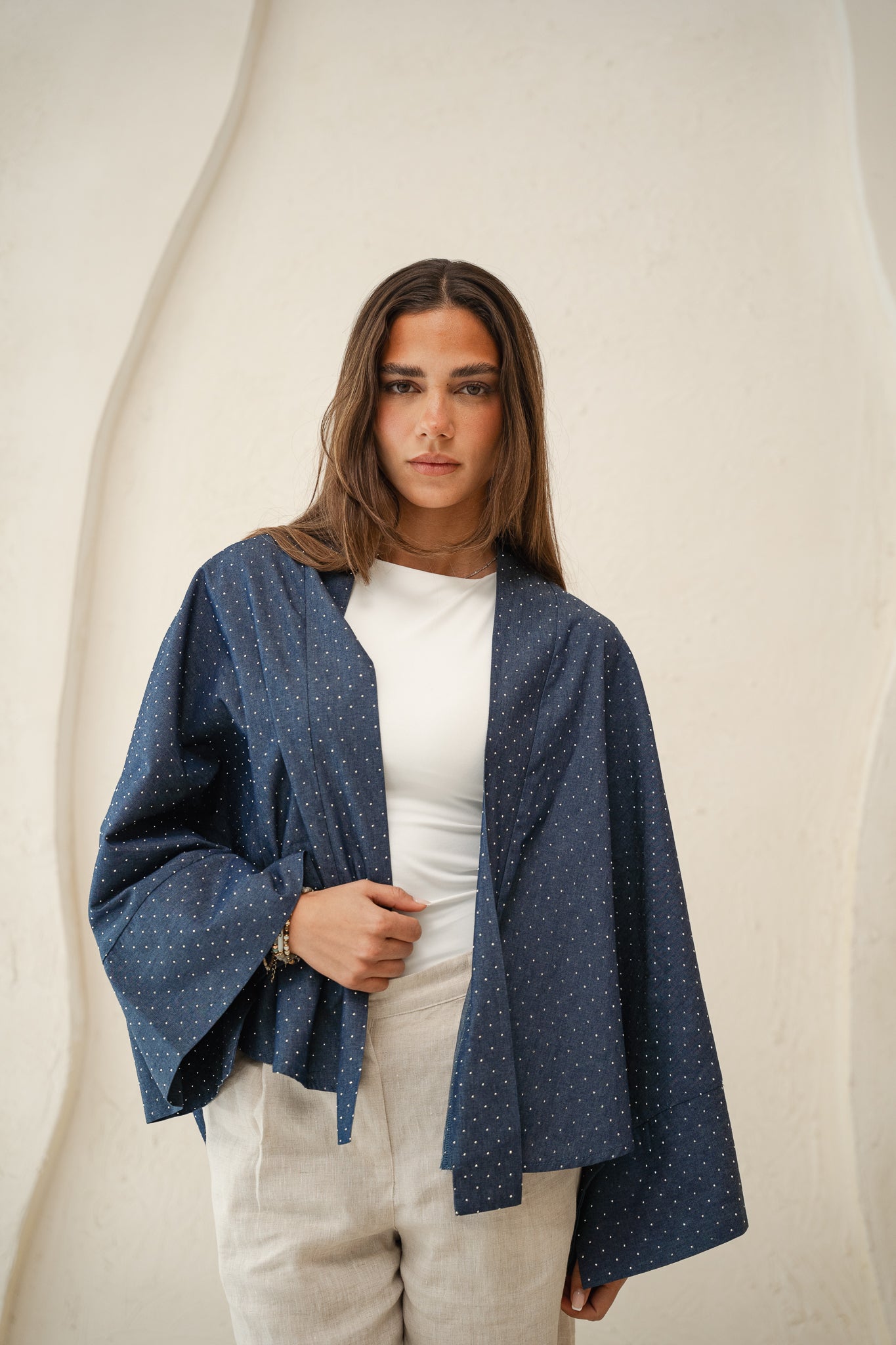 Starlight Studded Cardigan in dark blue