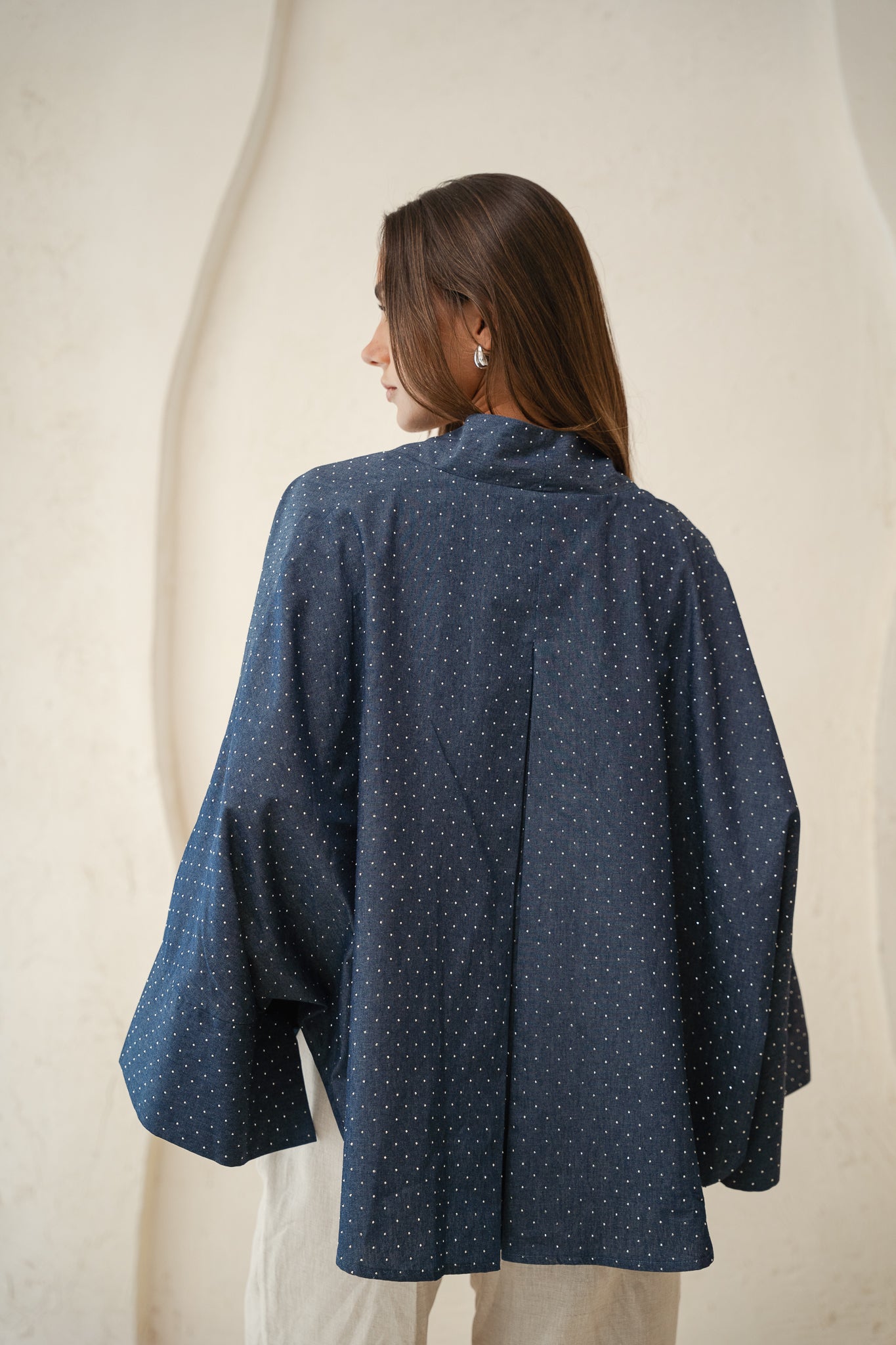 Starlight Studded Cardigan in dark blue