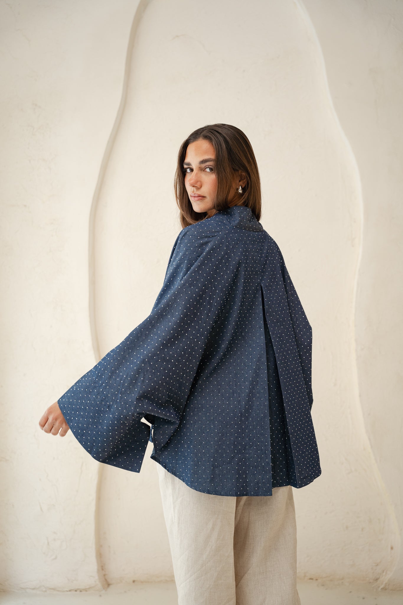 Starlight Studded Cardigan in dark blue