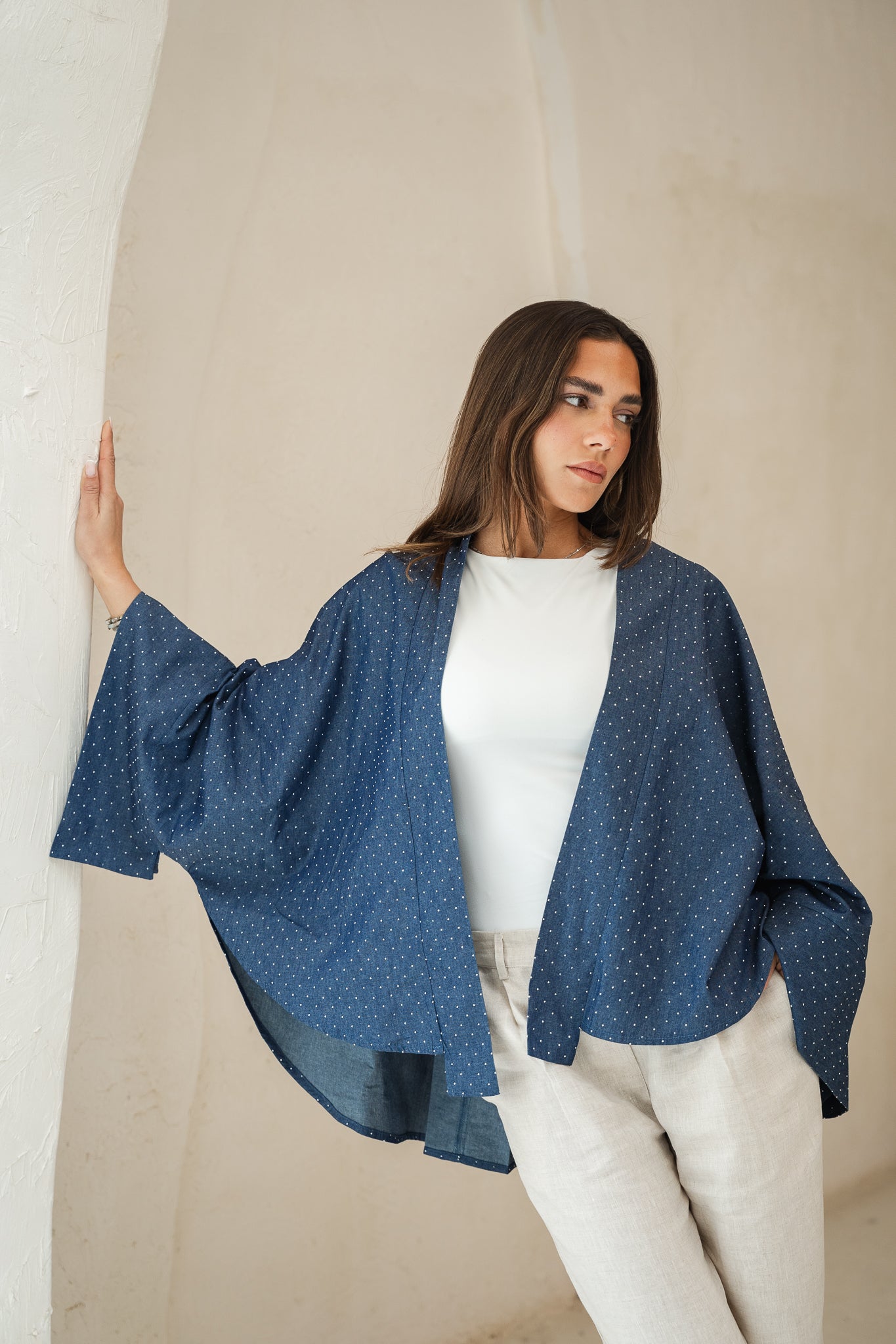 Starlight Studded Cardigan in dark blue