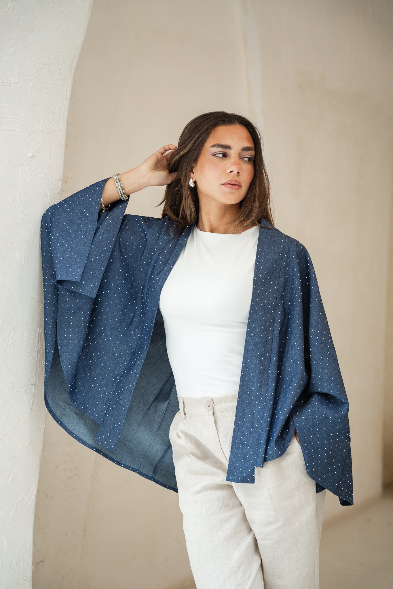 Starlight Studded Cardigan in dark blue