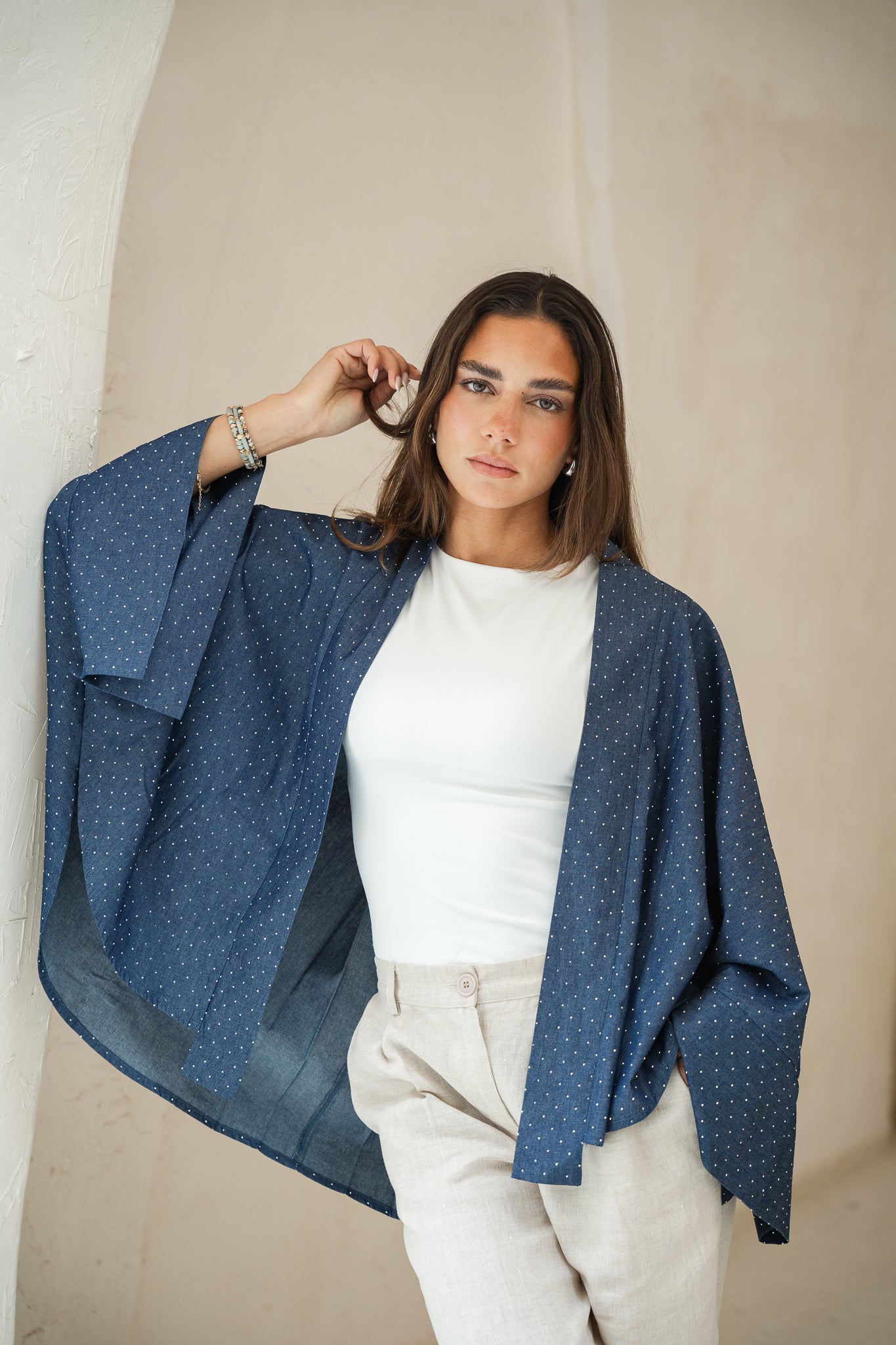 Starlight Studded Cardigan in dark blue