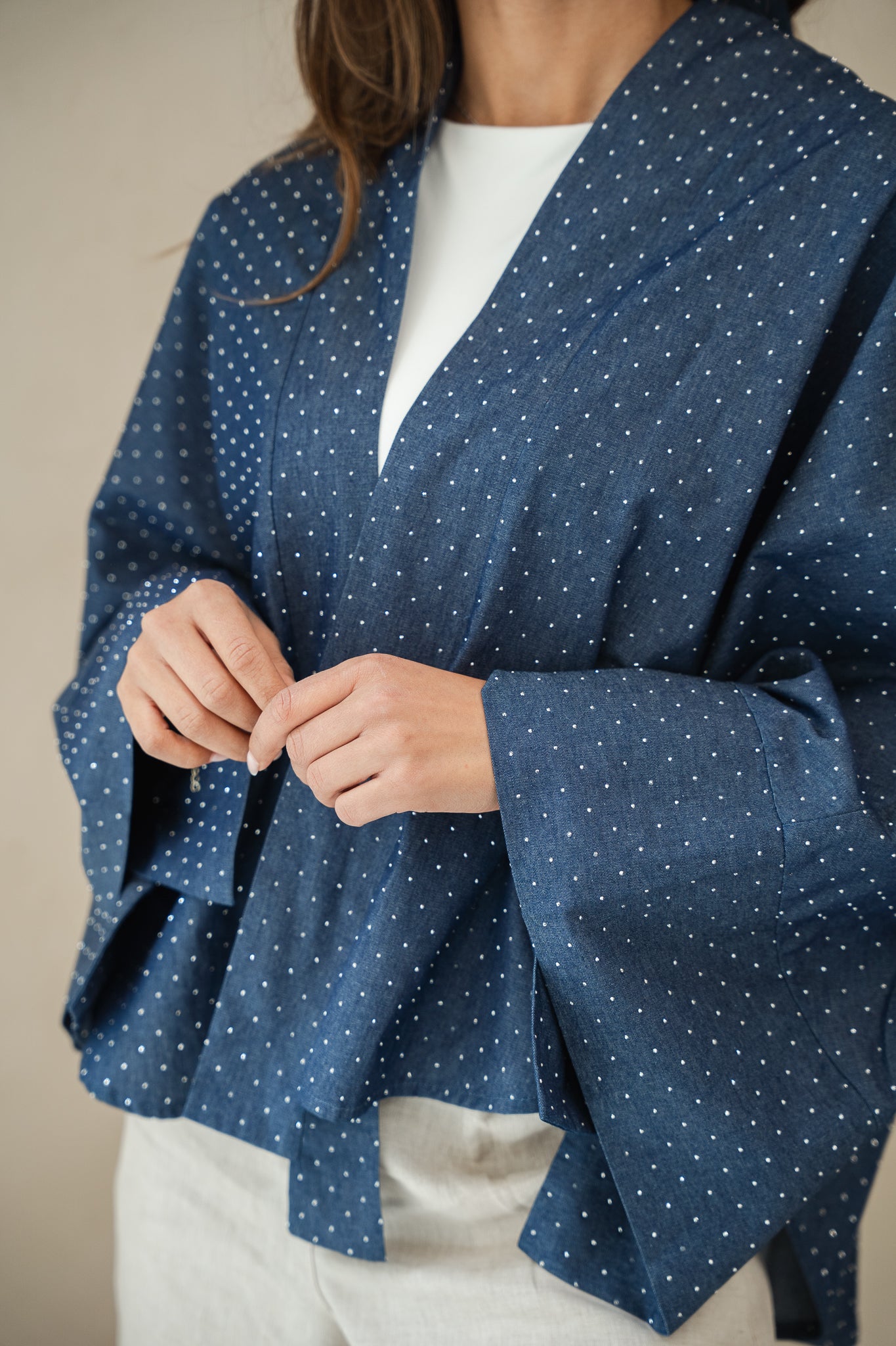 Starlight Studded Cardigan in dark blue