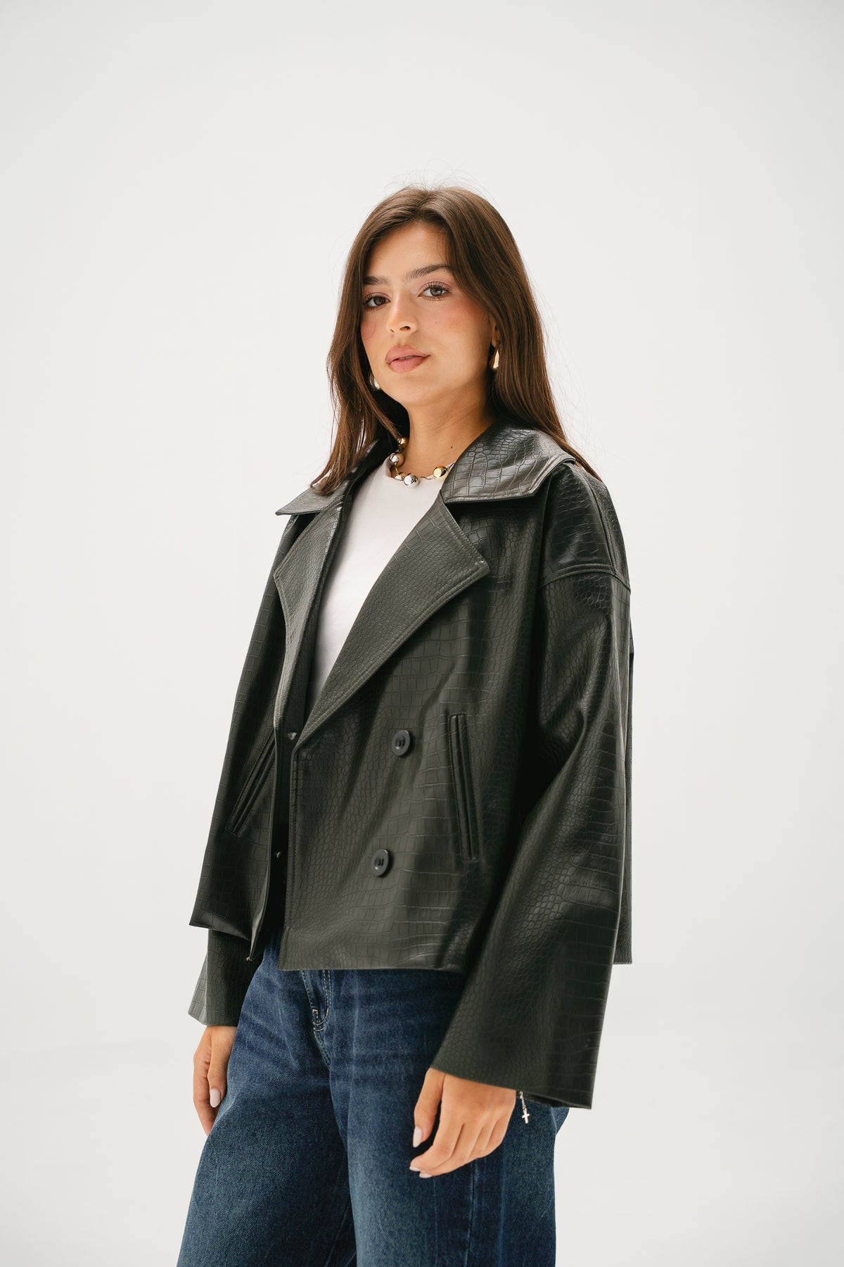 Wild Thing Leather Jacket in Olive