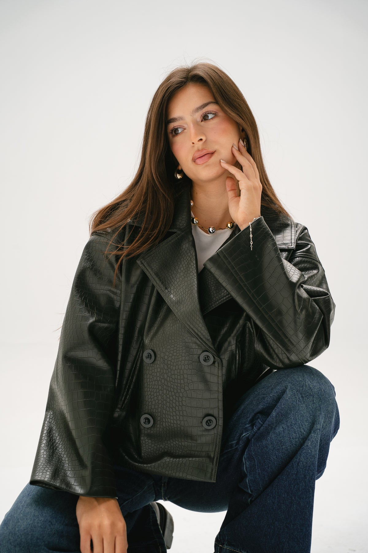 Wild Thing Leather Jacket in Olive