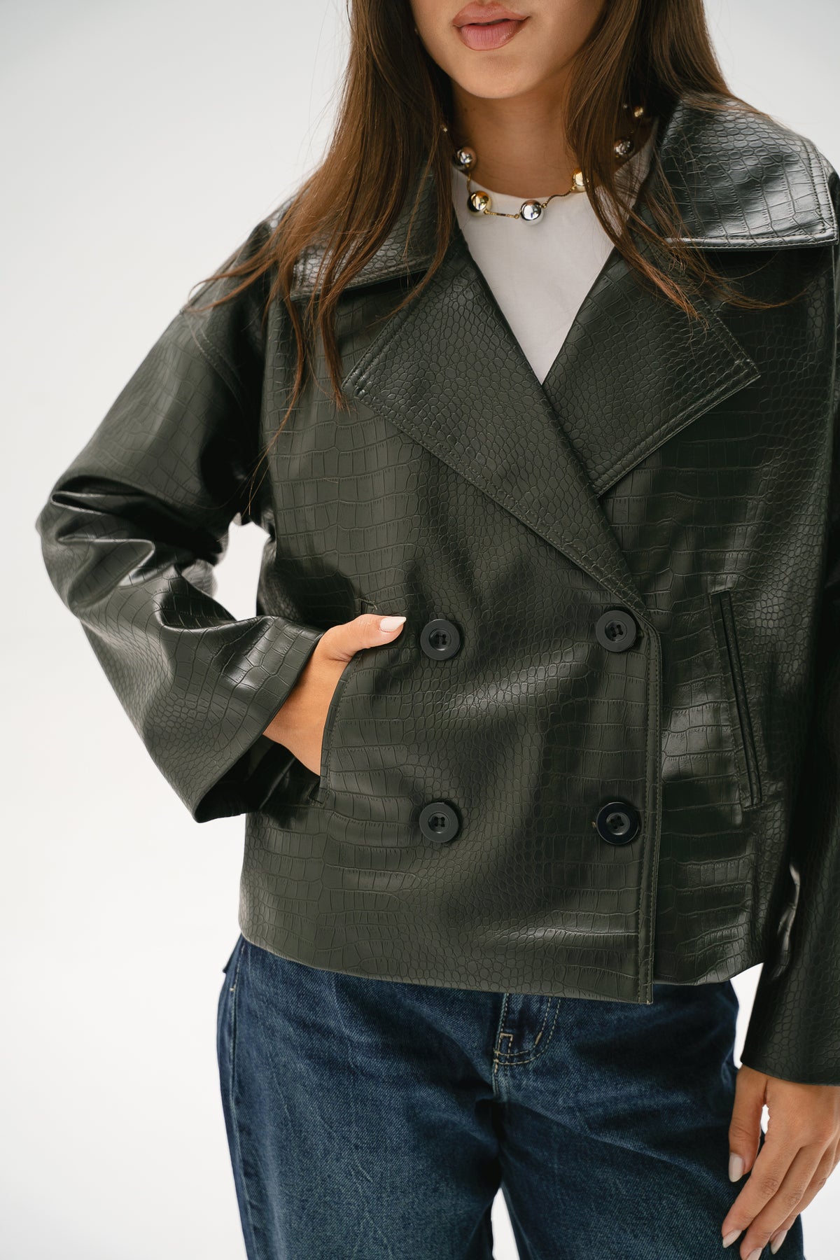 Wild Thing Leather Jacket in Olive