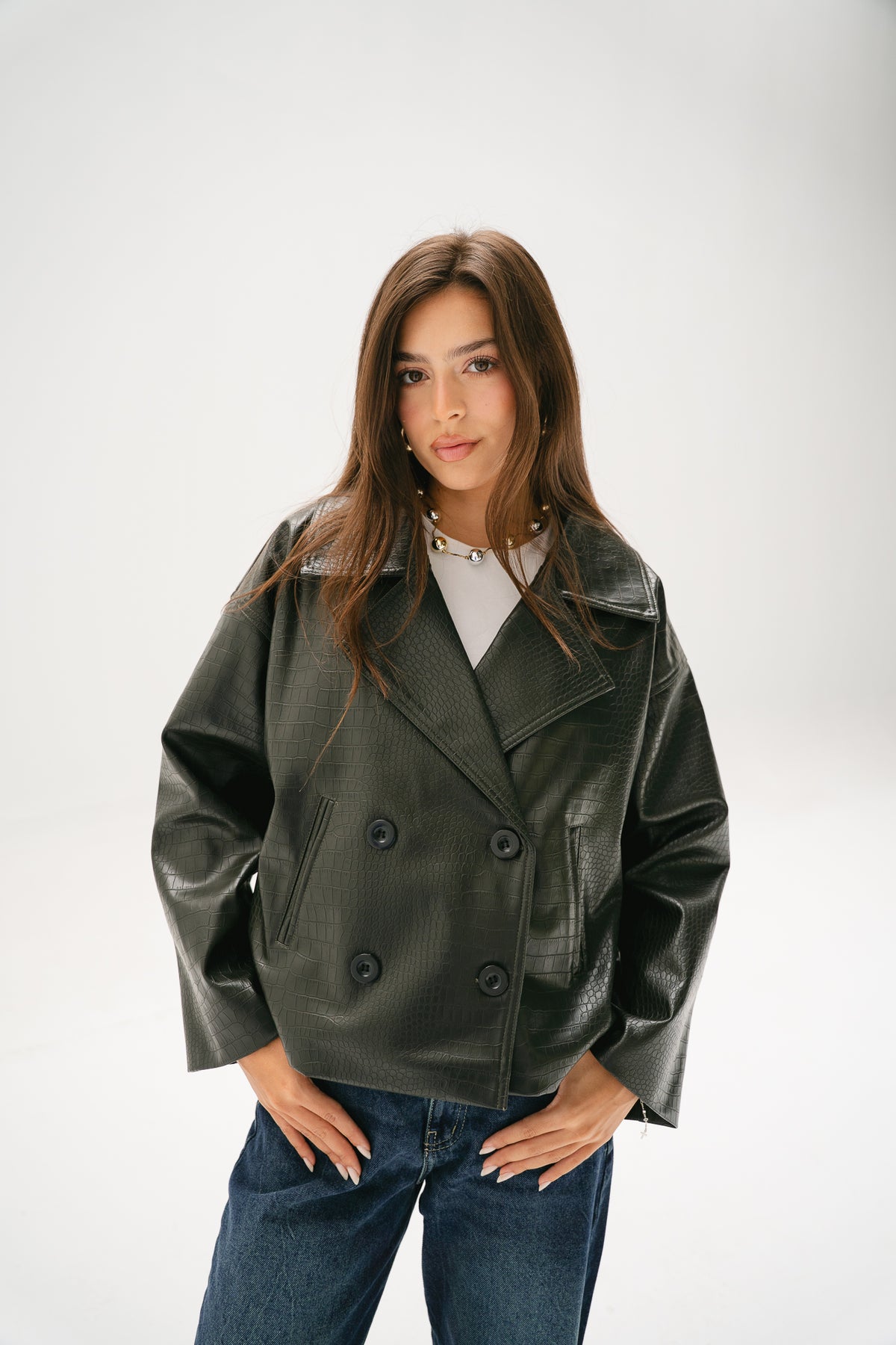 Wild Thing Leather Jacket in Olive